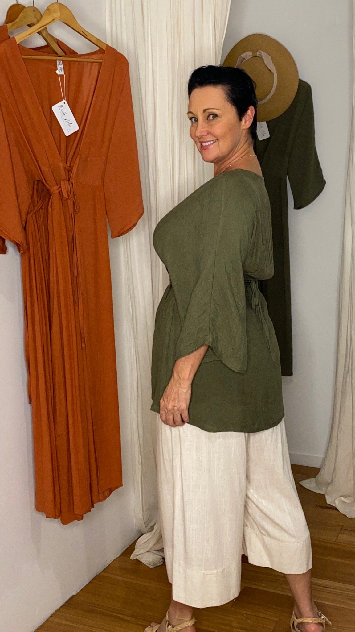 NEW Goddess Top/Cardi in Olive