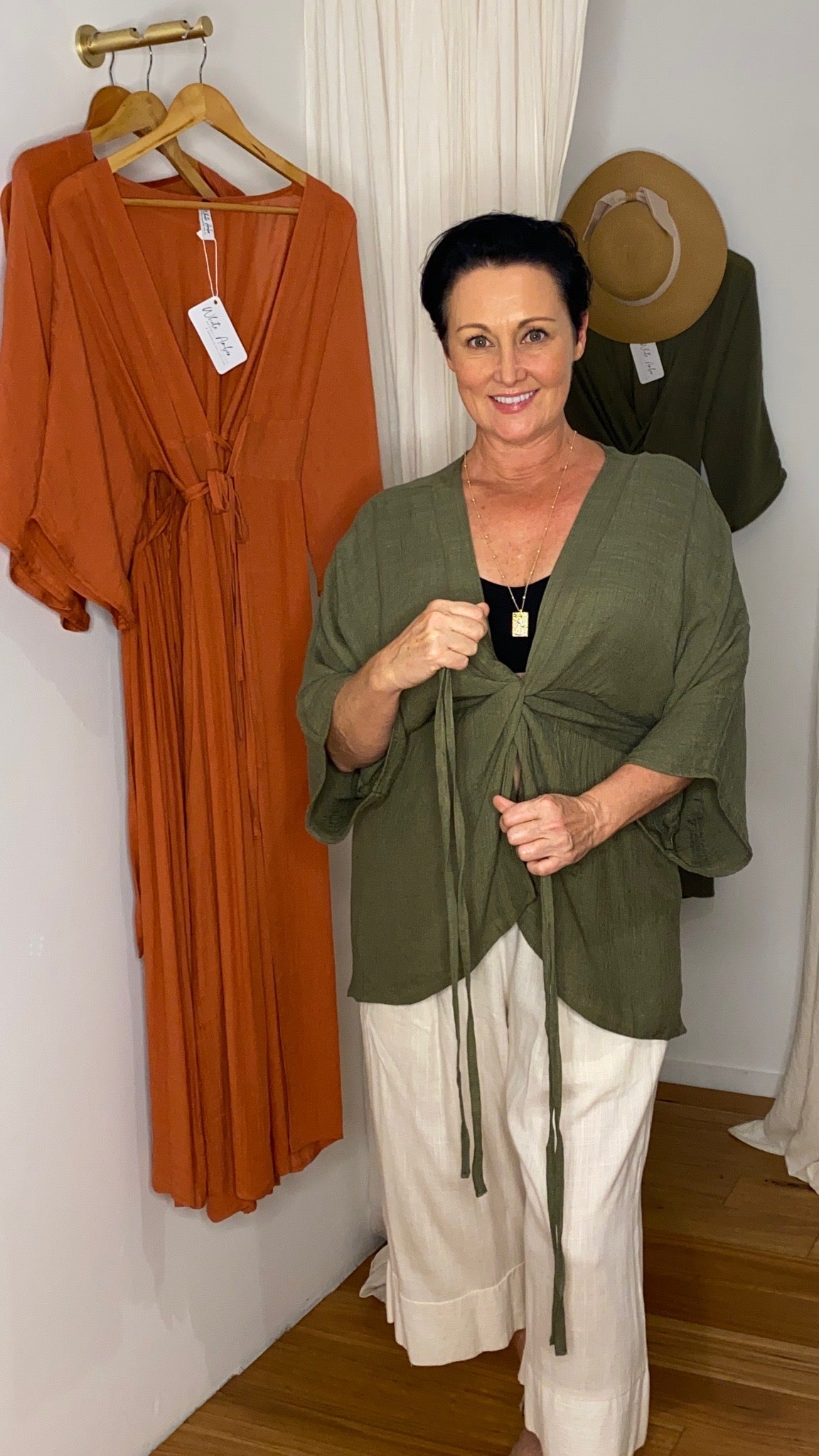 NEW Goddess Top/Cardi in Olive