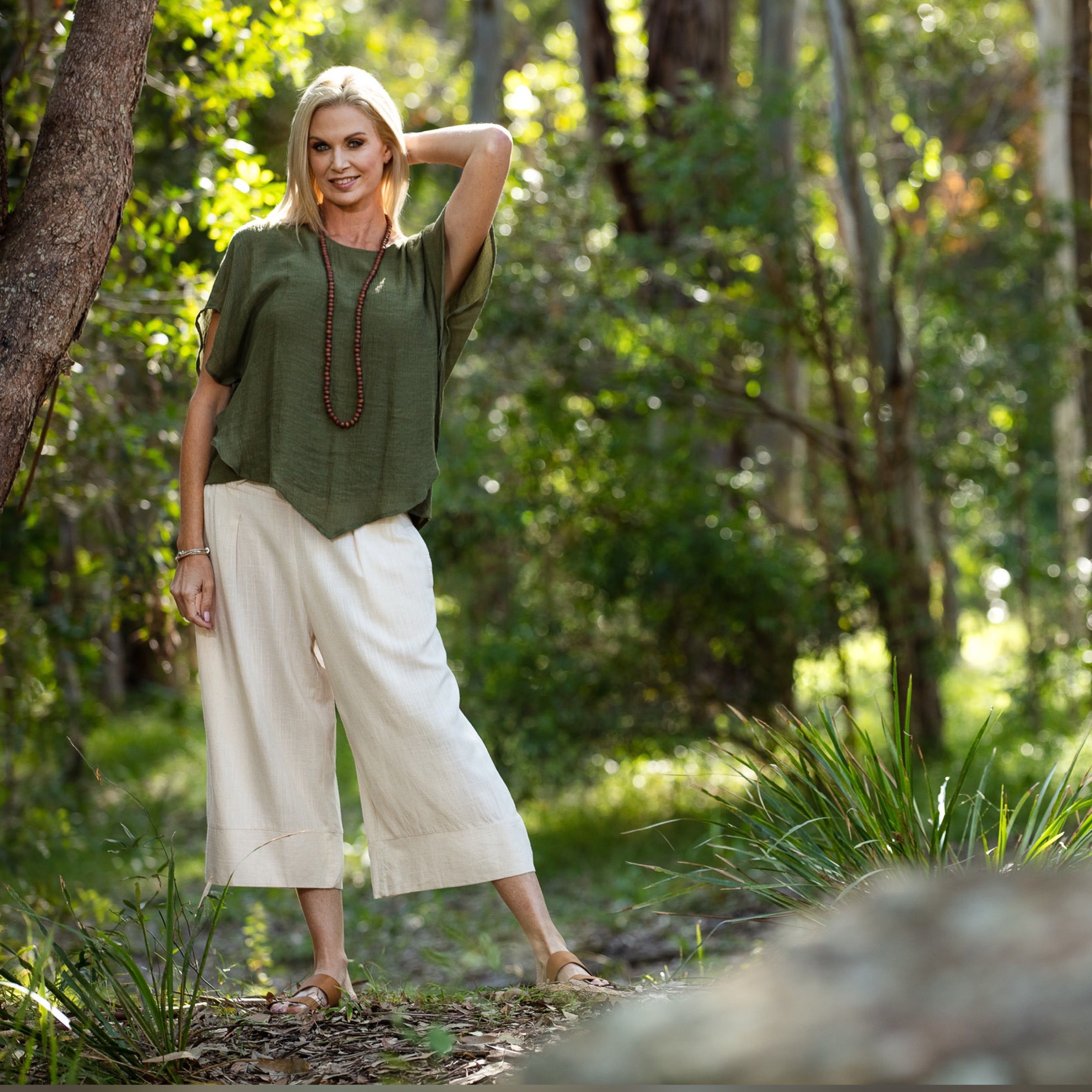 White Amber Linen pants