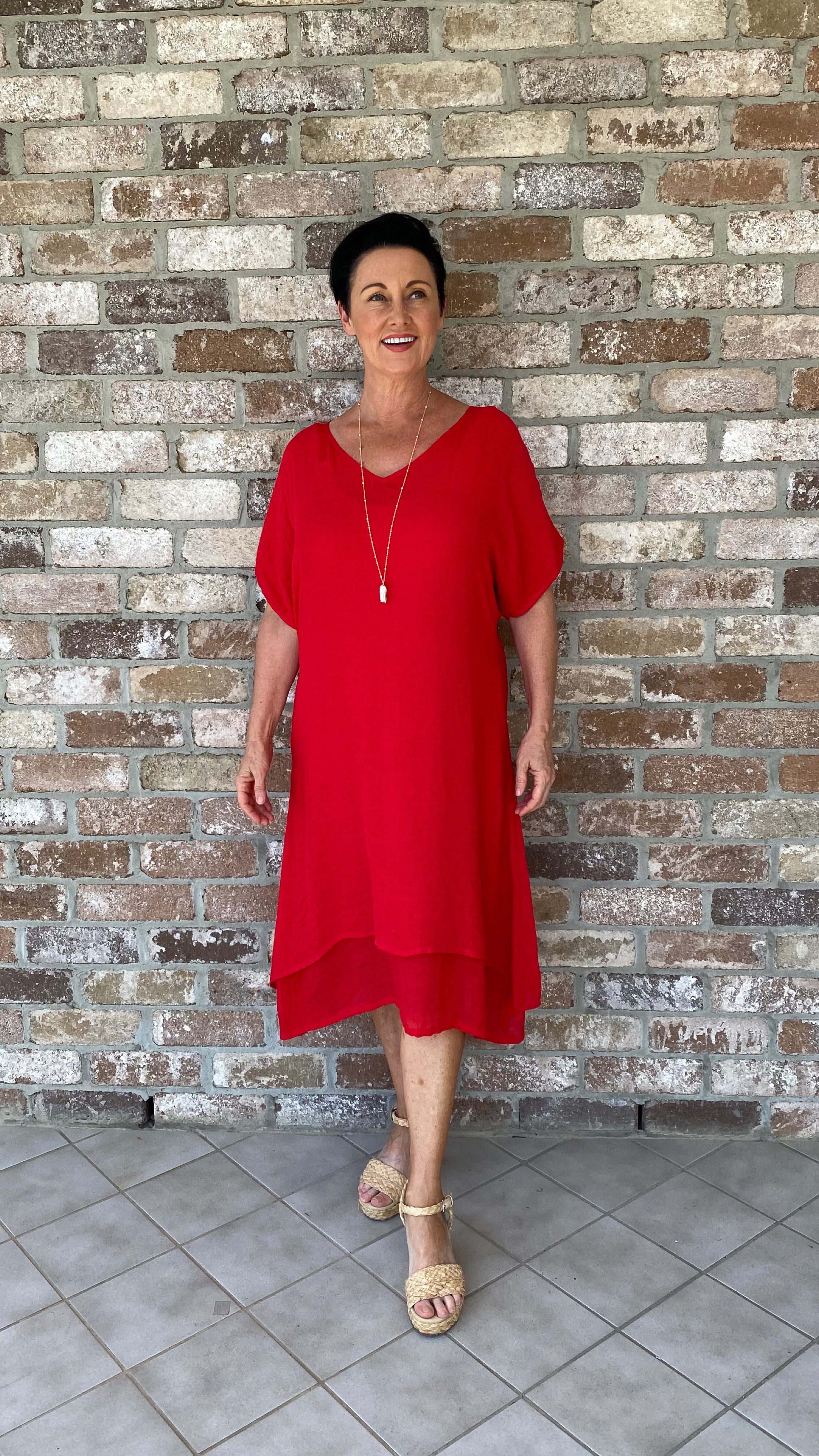 LAST CHANCE Chelsea Dress in Red