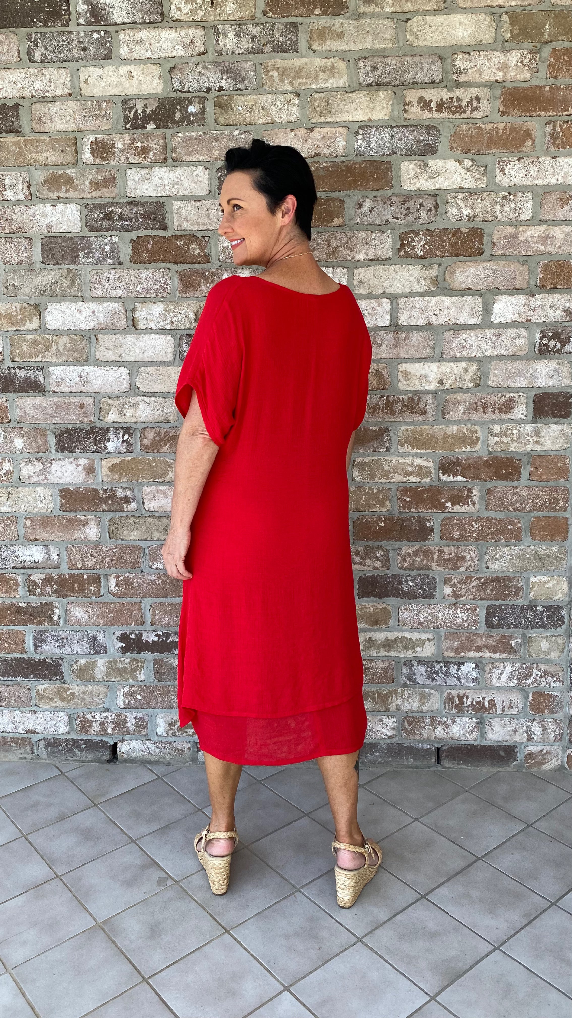 LAST CHANCE Chelsea Dress in Red