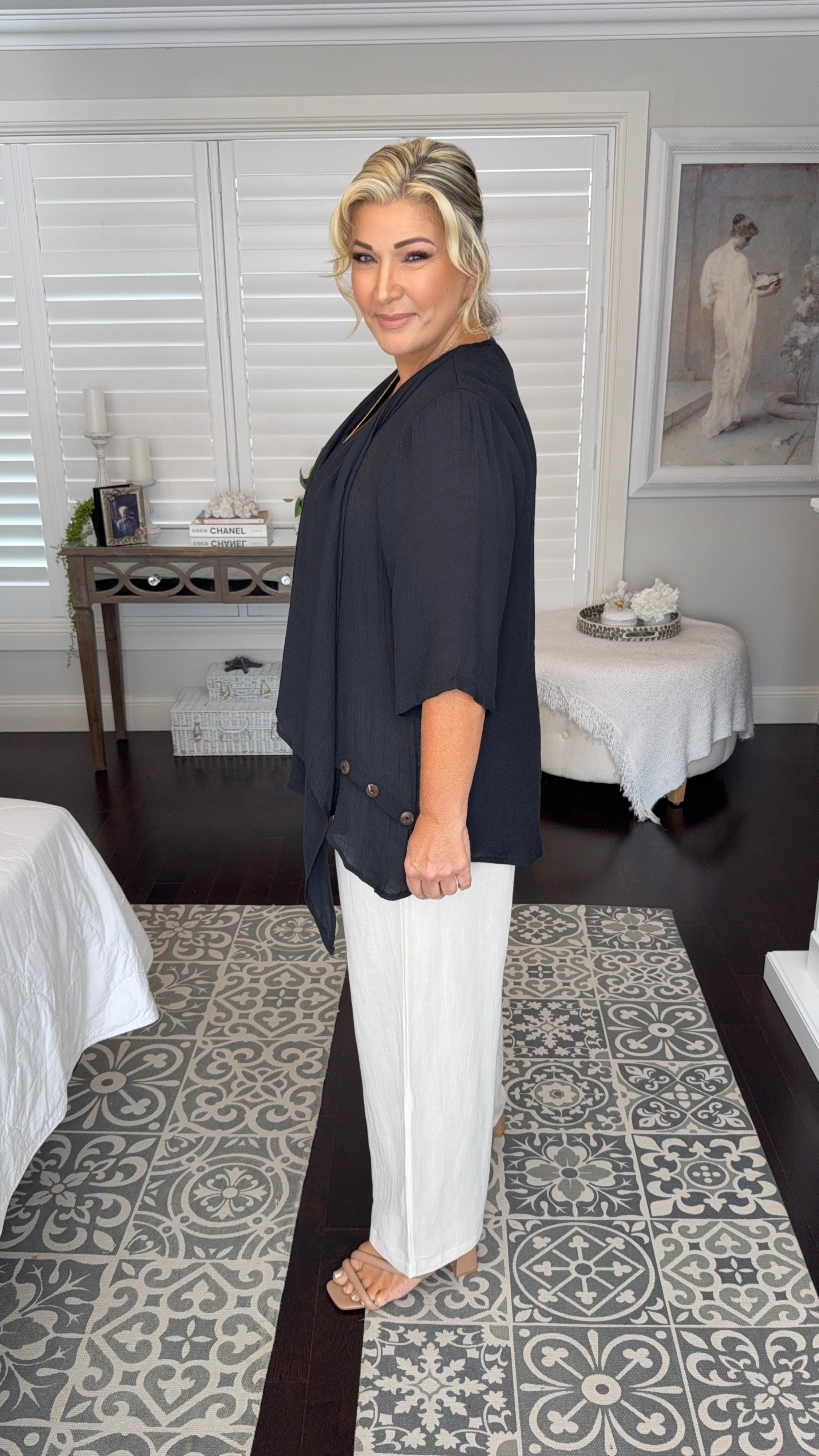 NEW Swing Top 3/4 Sleeve in Black