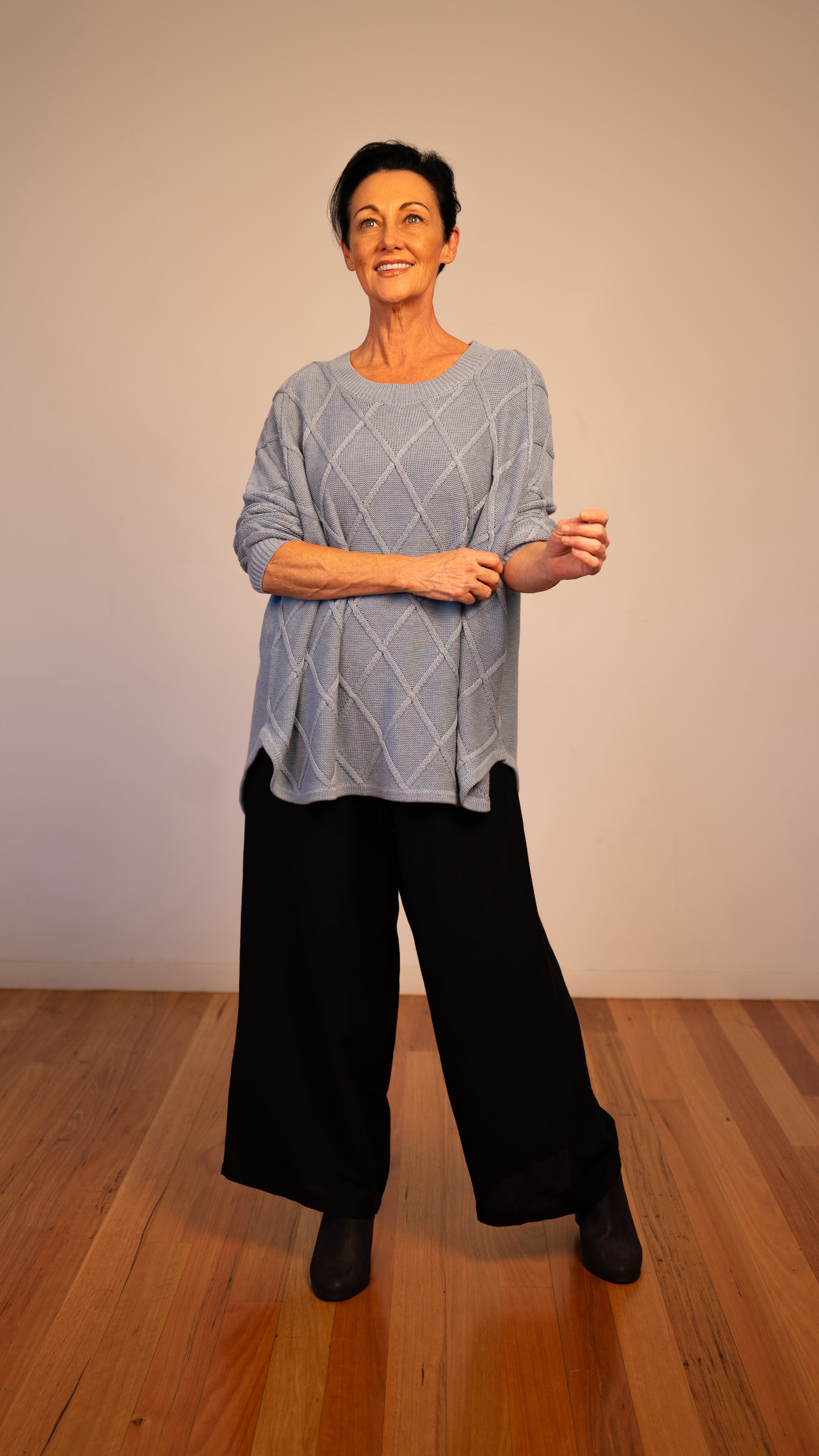 NEW 100% Cotton -  Liora Relaxed Jumper in Lake