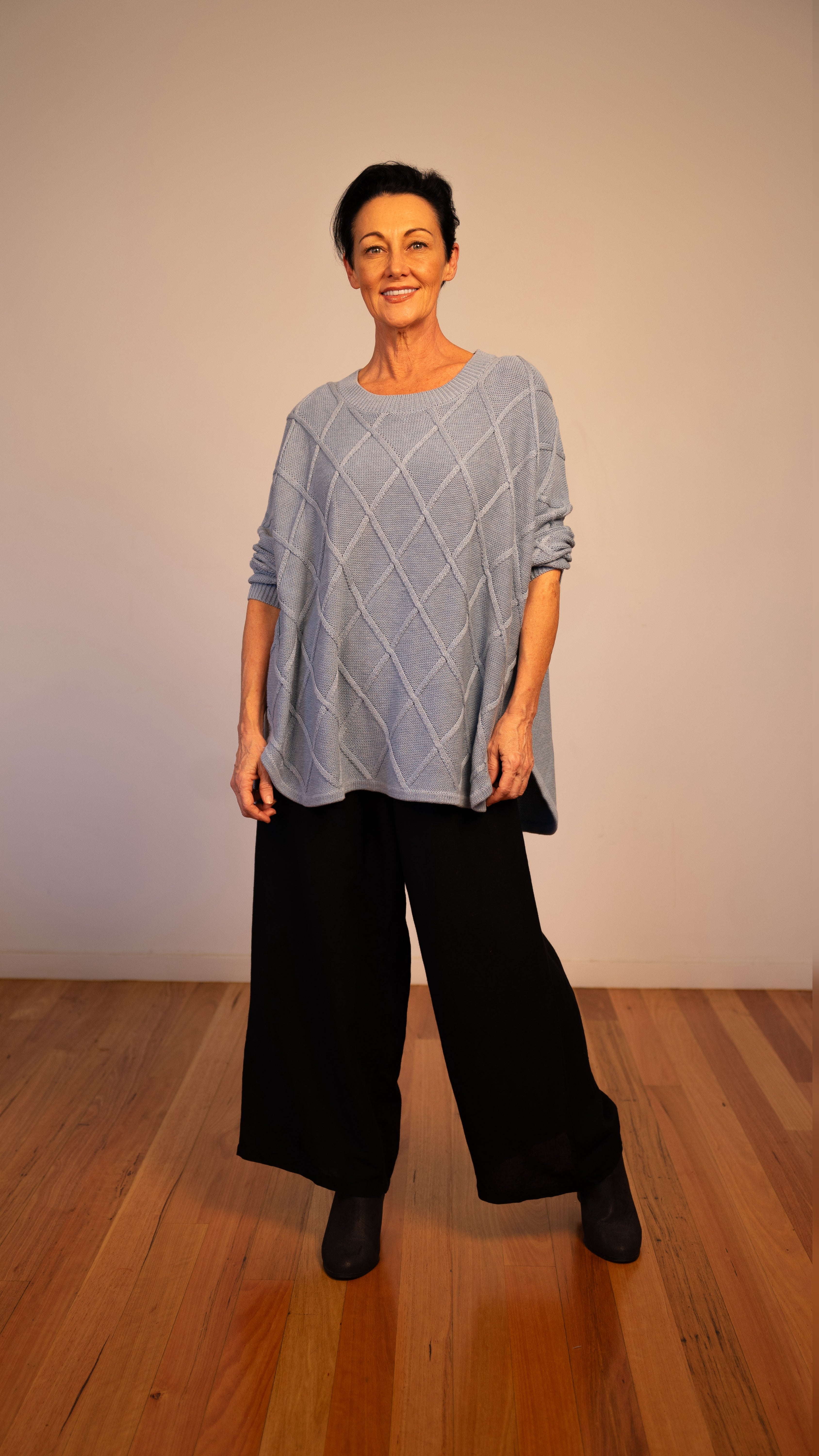 NEW 100% Cotton -  Liora Relaxed Jumper in Lake