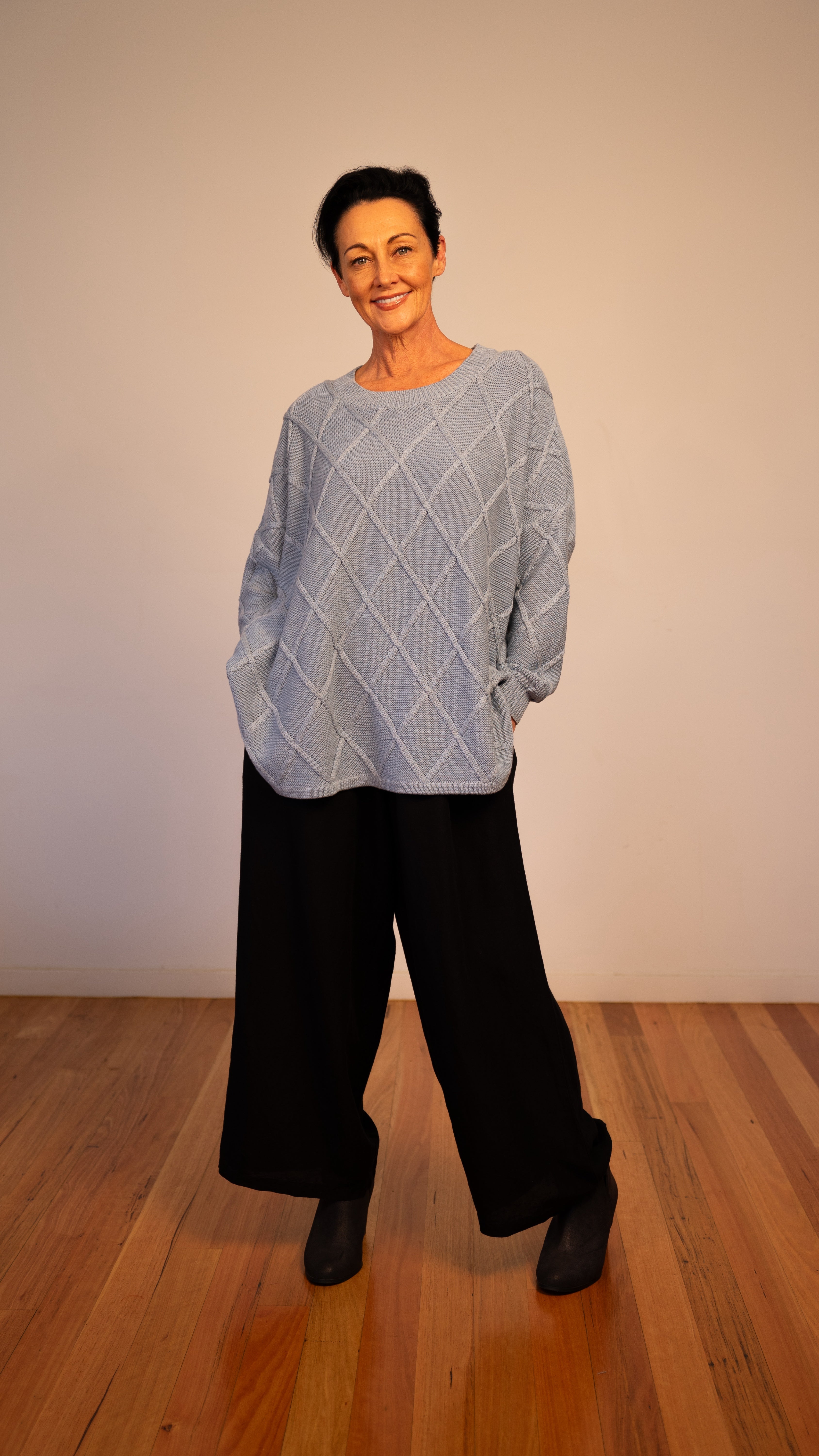 NEW 100% Cotton -  Liora Relaxed Jumper in Lake