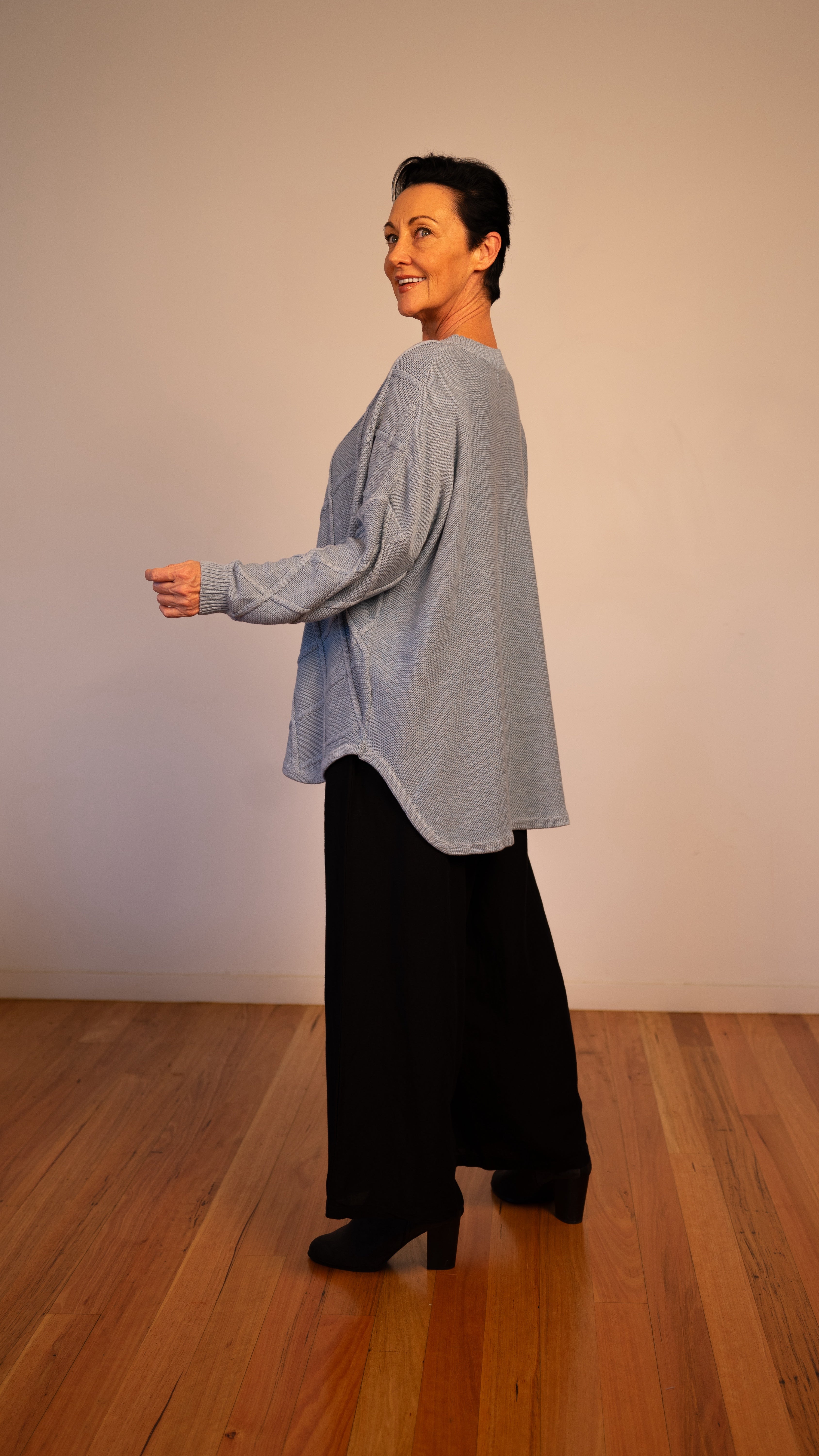 NEW 100% Cotton -  Liora Relaxed Jumper in Lake