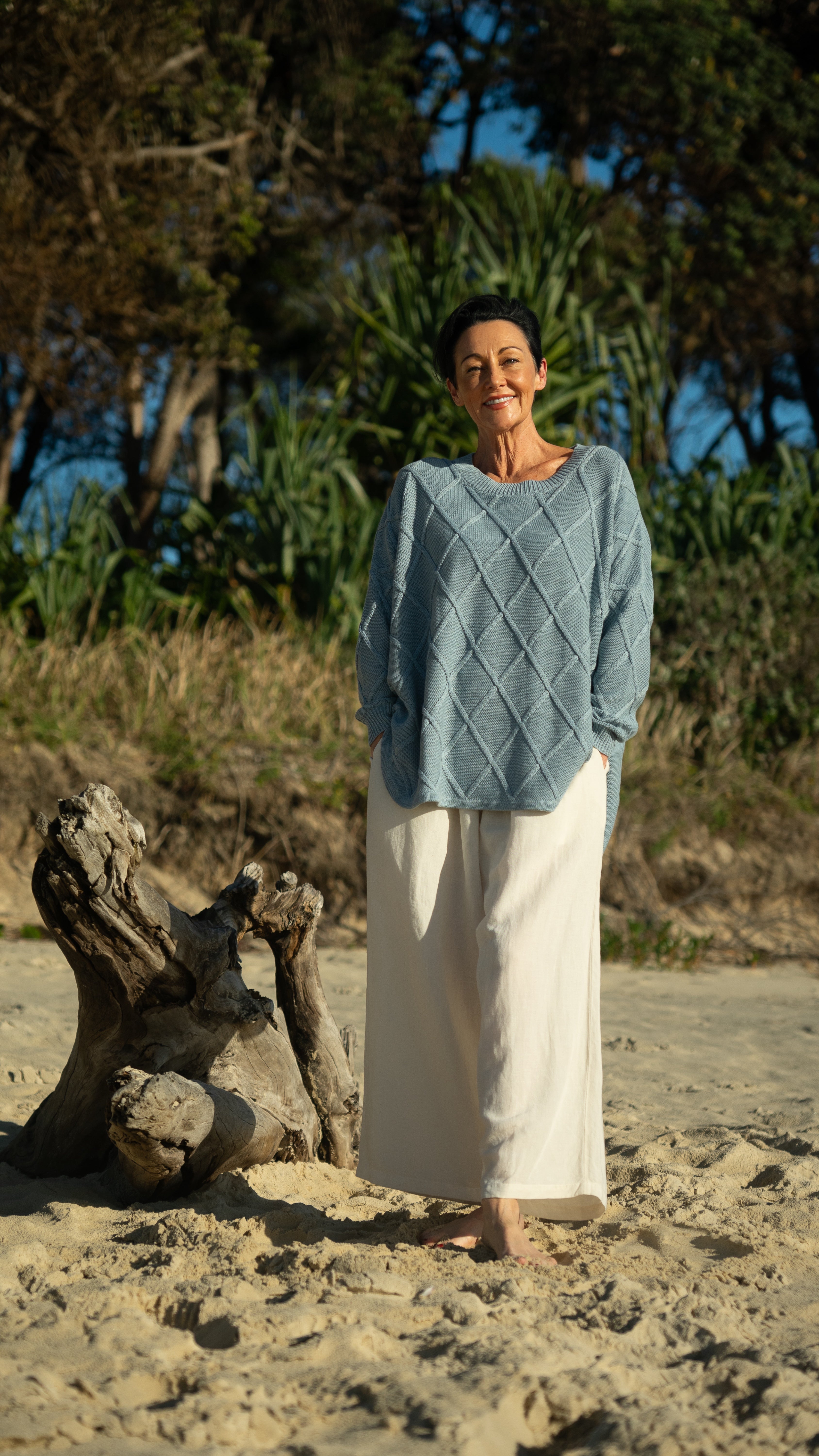 NEW 100% Cotton -  Liora Relaxed Jumper in Lake