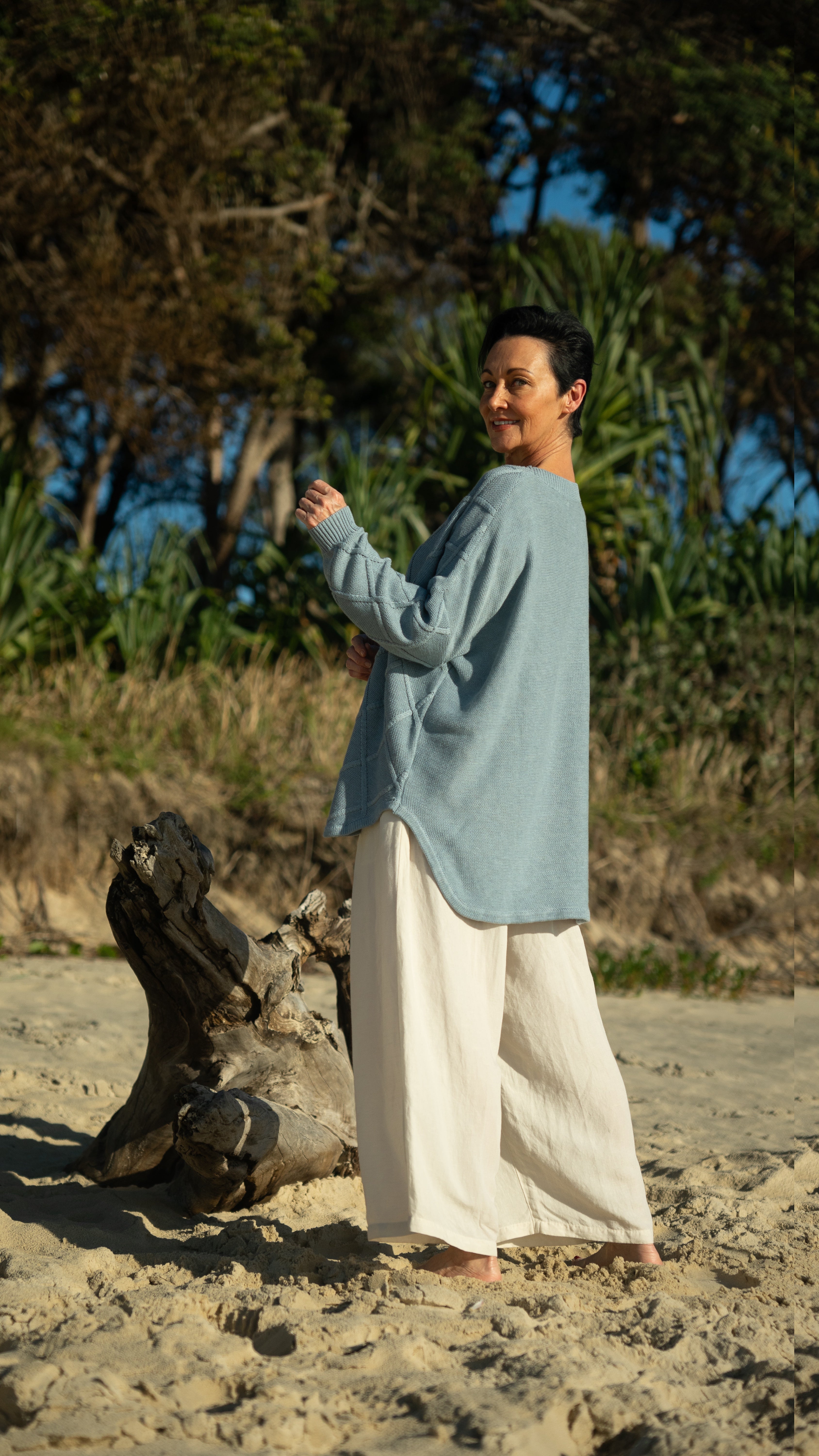 NEW 100% Cotton -  Liora Relaxed Jumper in Lake