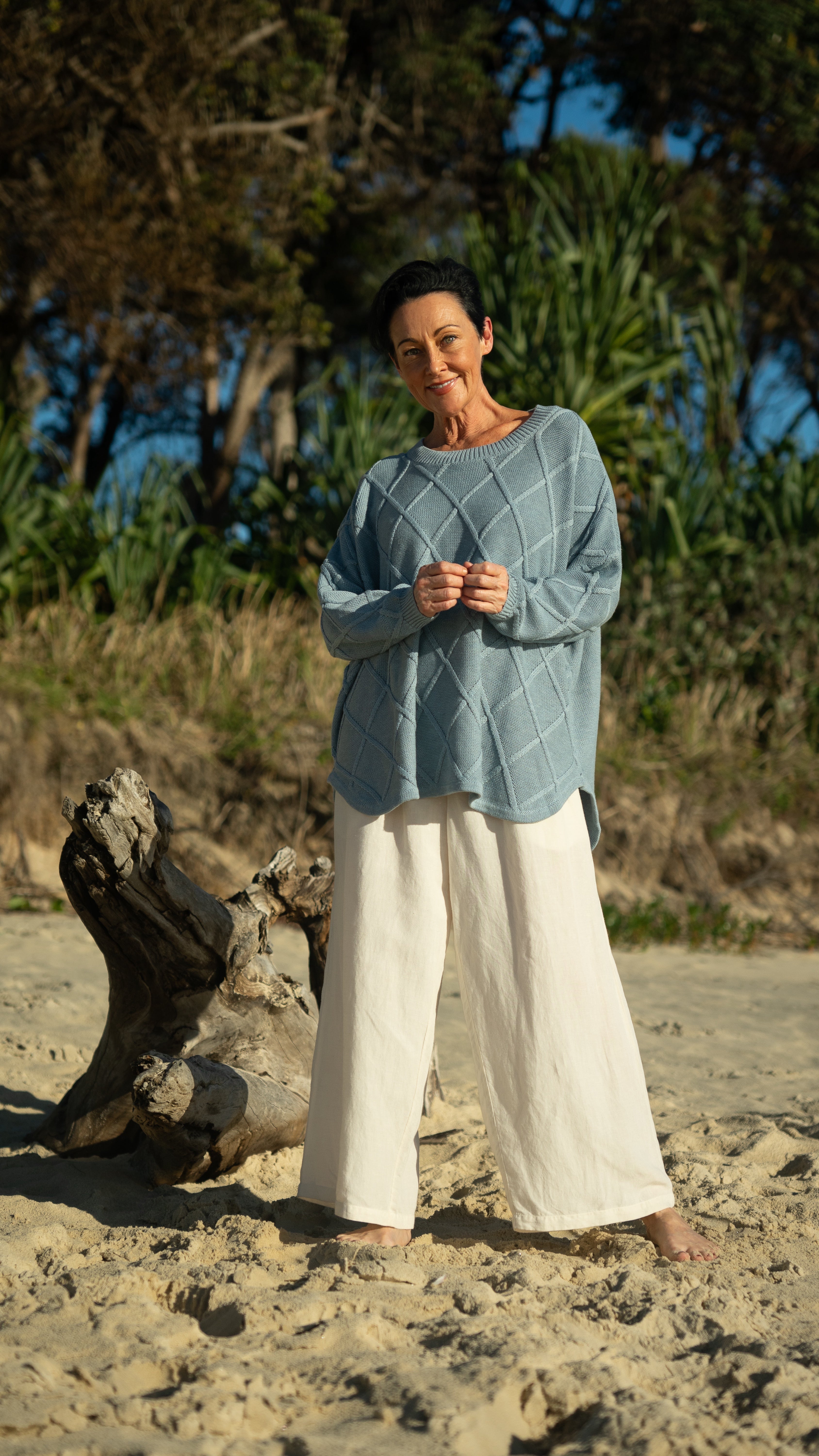 NEW 100% Cotton -  Liora Relaxed Jumper in Lake