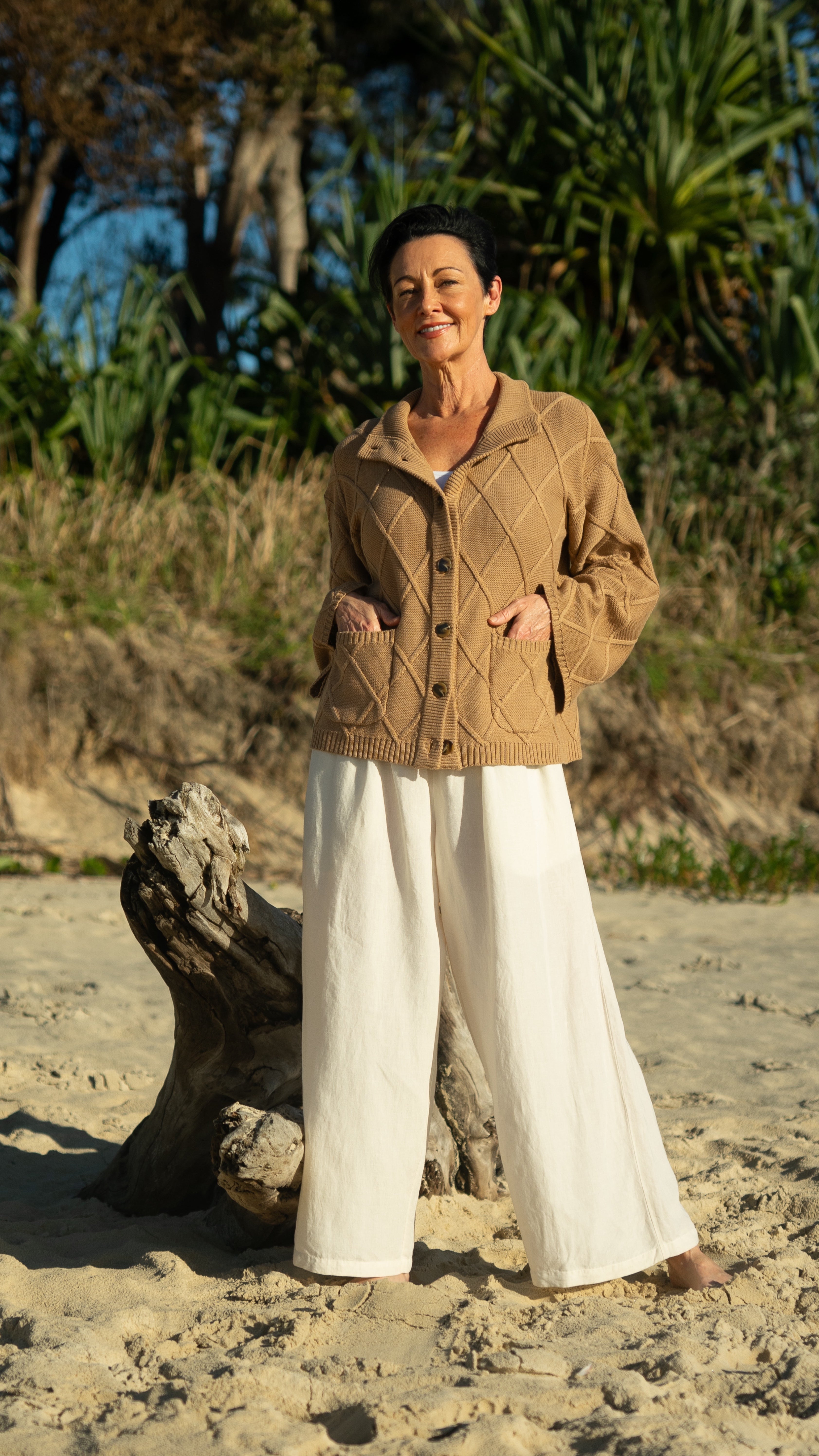 NEW Liora CARDIGAN in Mocha 100% Cotton