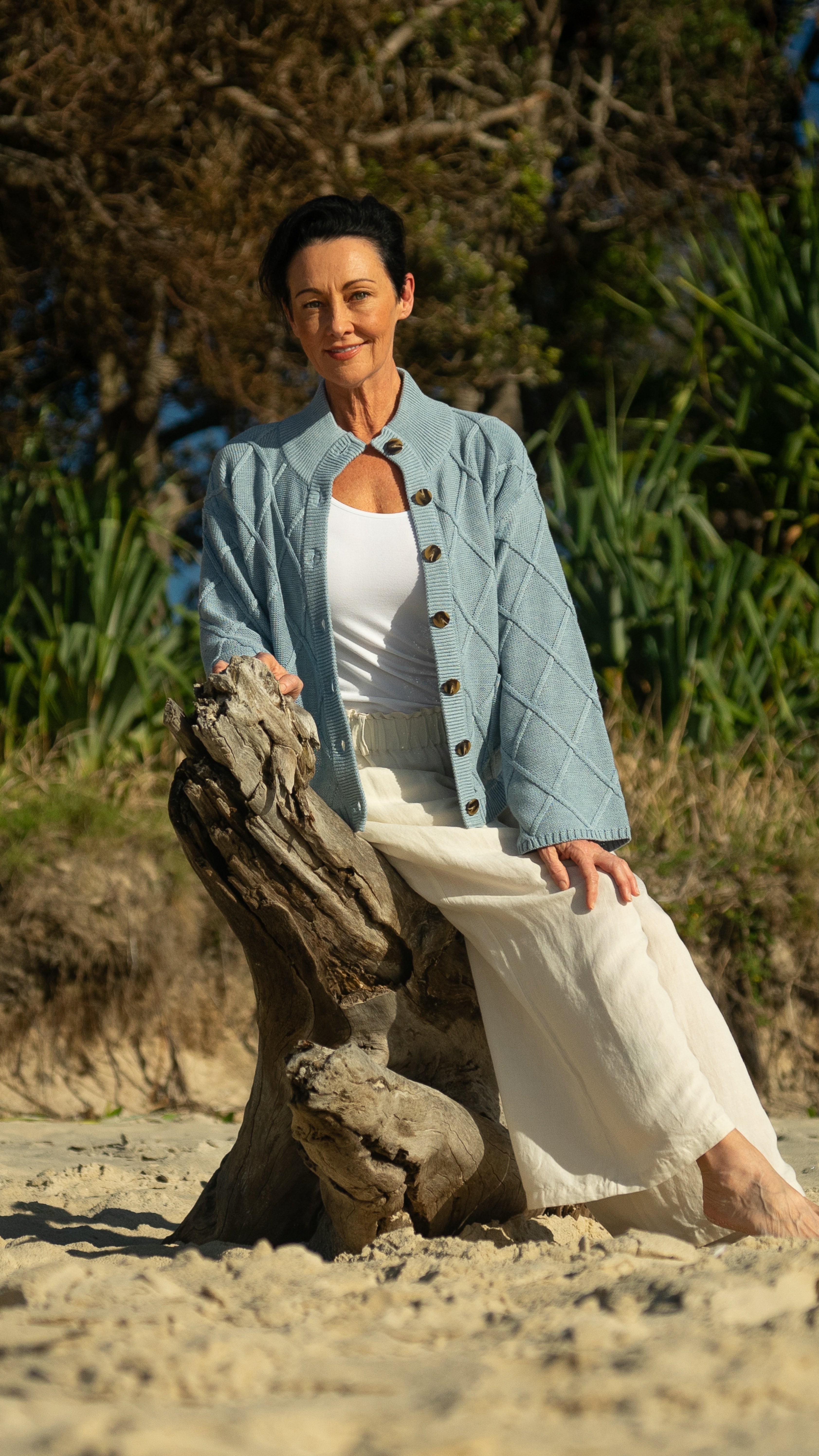 NEW Liora CARDIGAN in Lake 100% Cotton