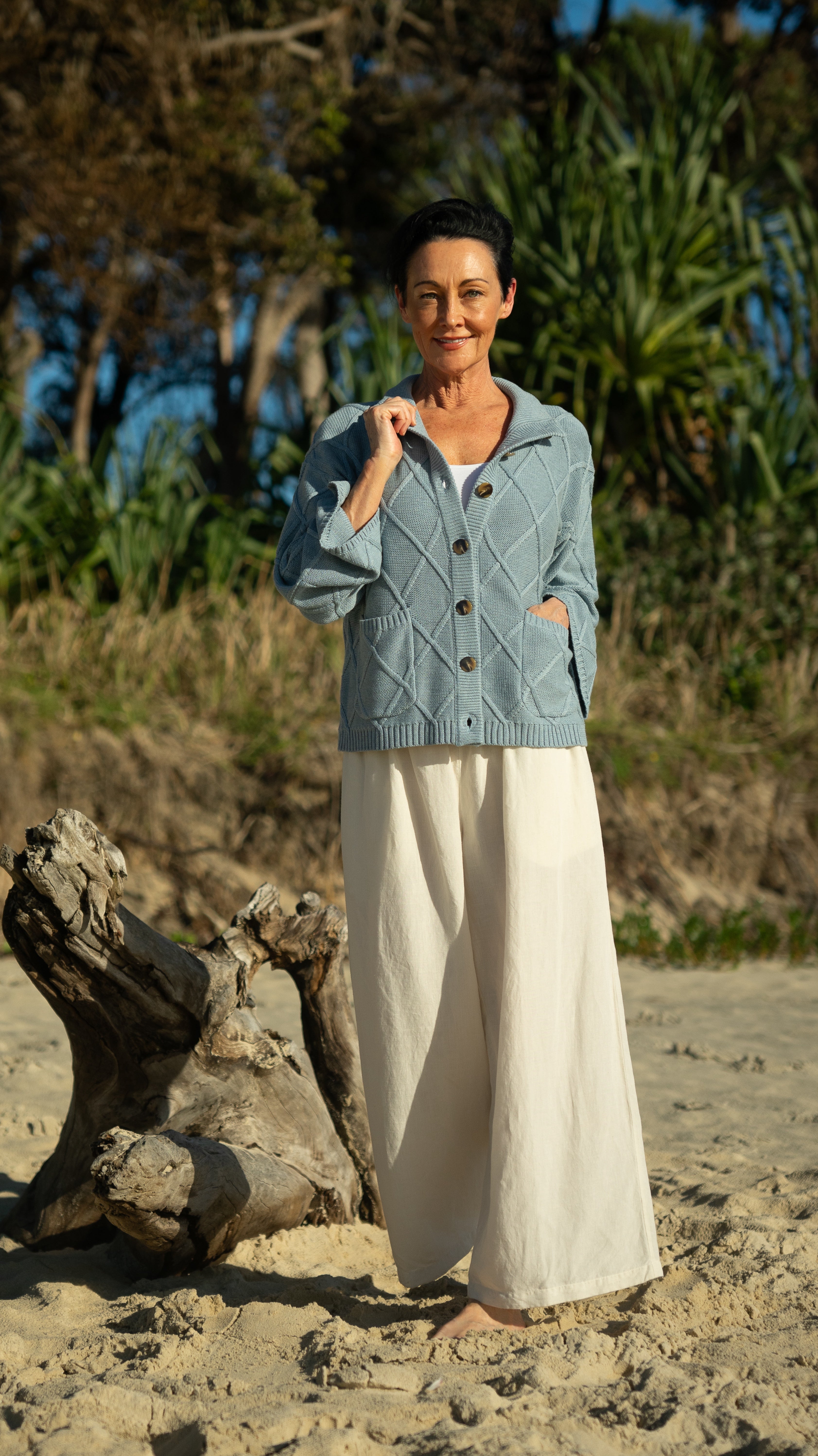 NEW Liora CARDIGAN in Lake 100% Cotton