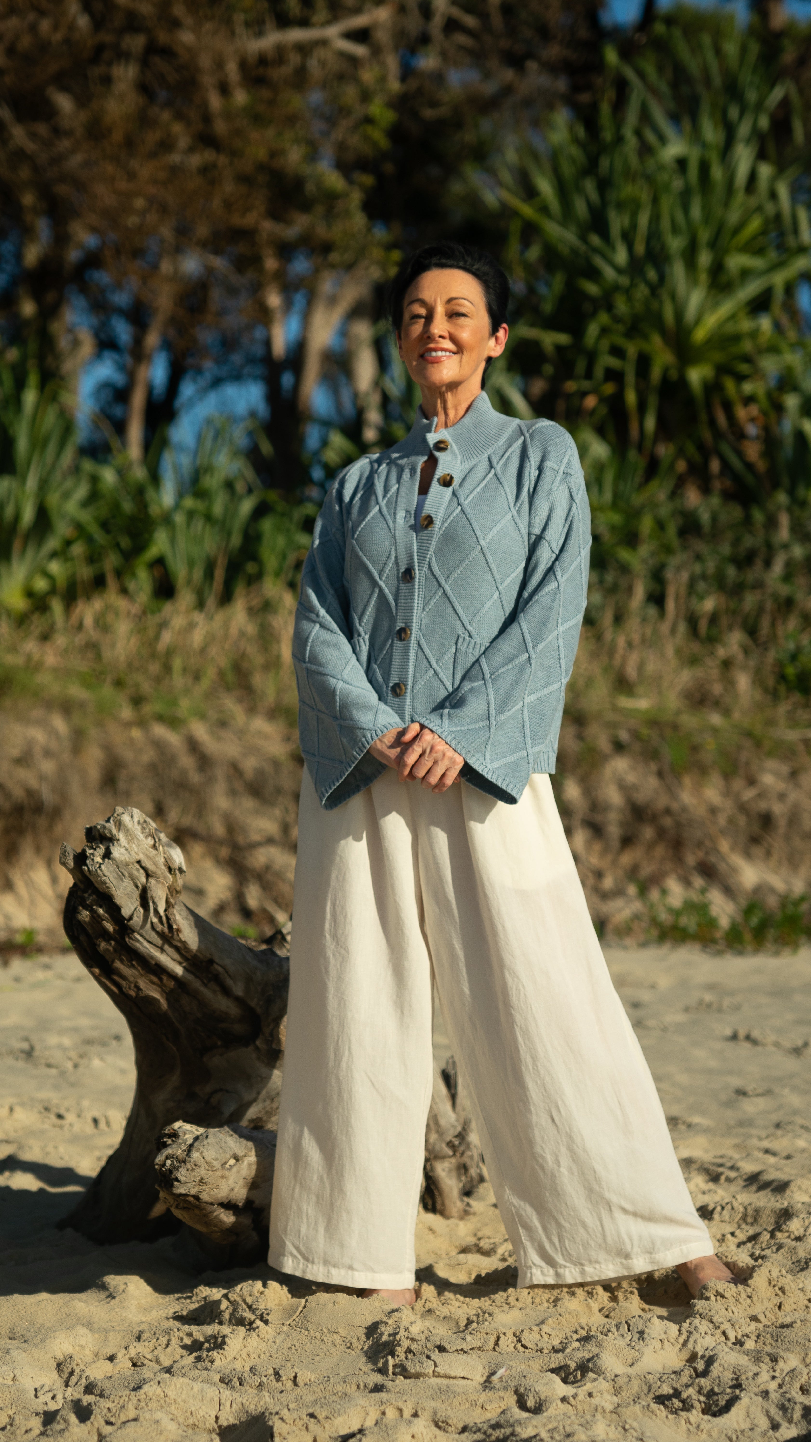 NEW Liora CARDIGAN in Lake 100% Cotton