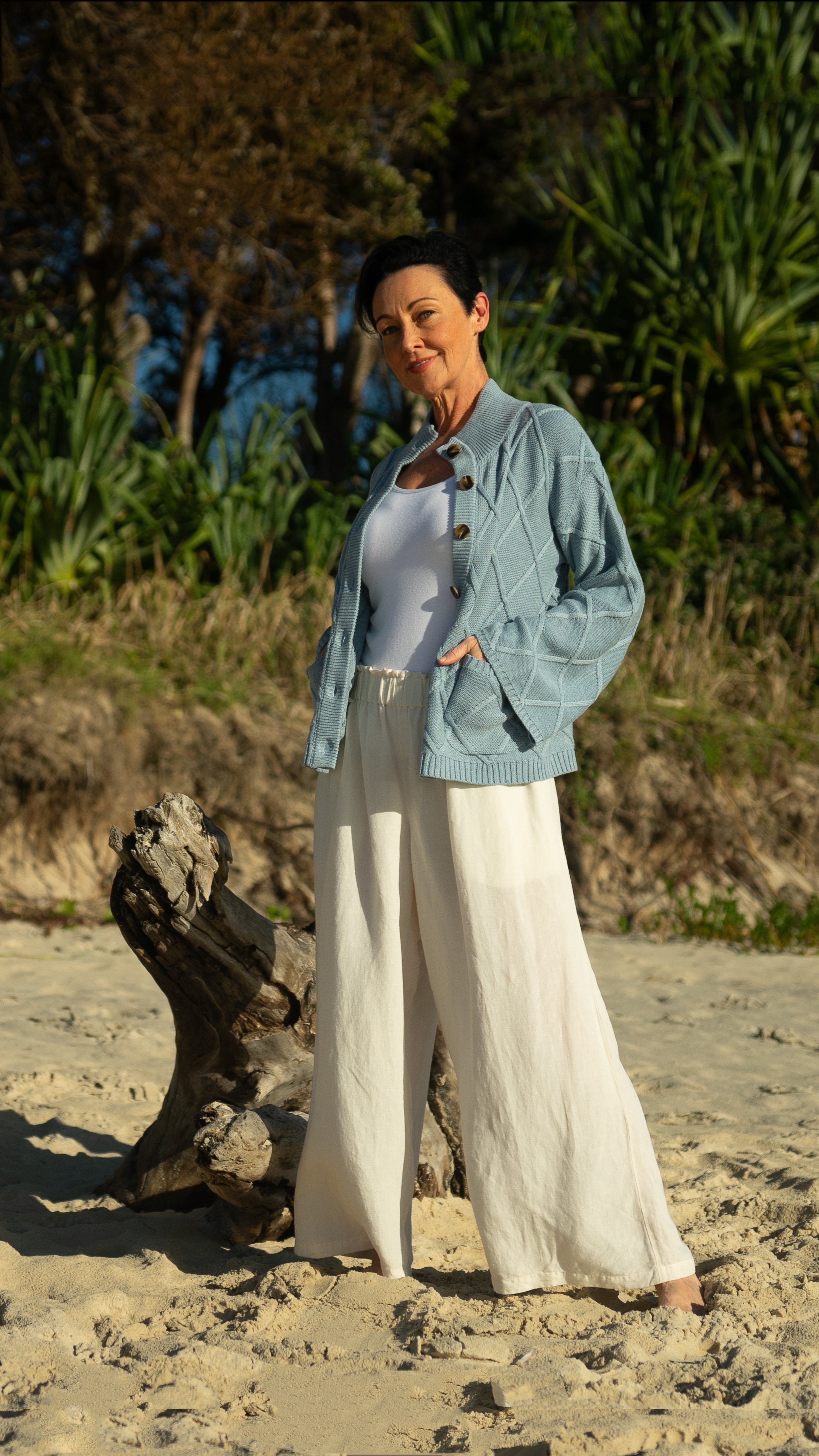 NEW Liora CARDIGAN in Lake 100% Cotton