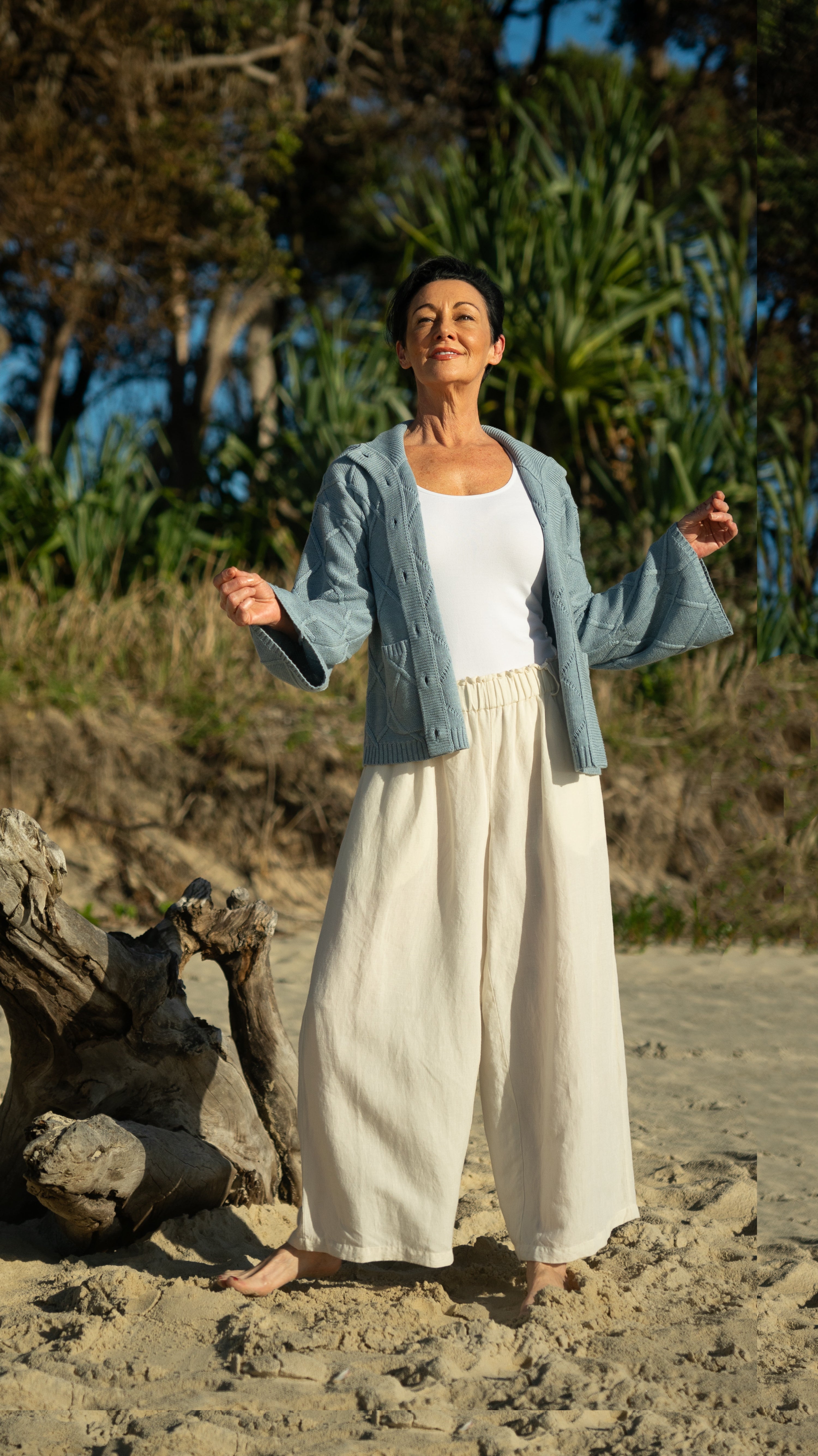 NEW Liora CARDIGAN in Lake 100% Cotton