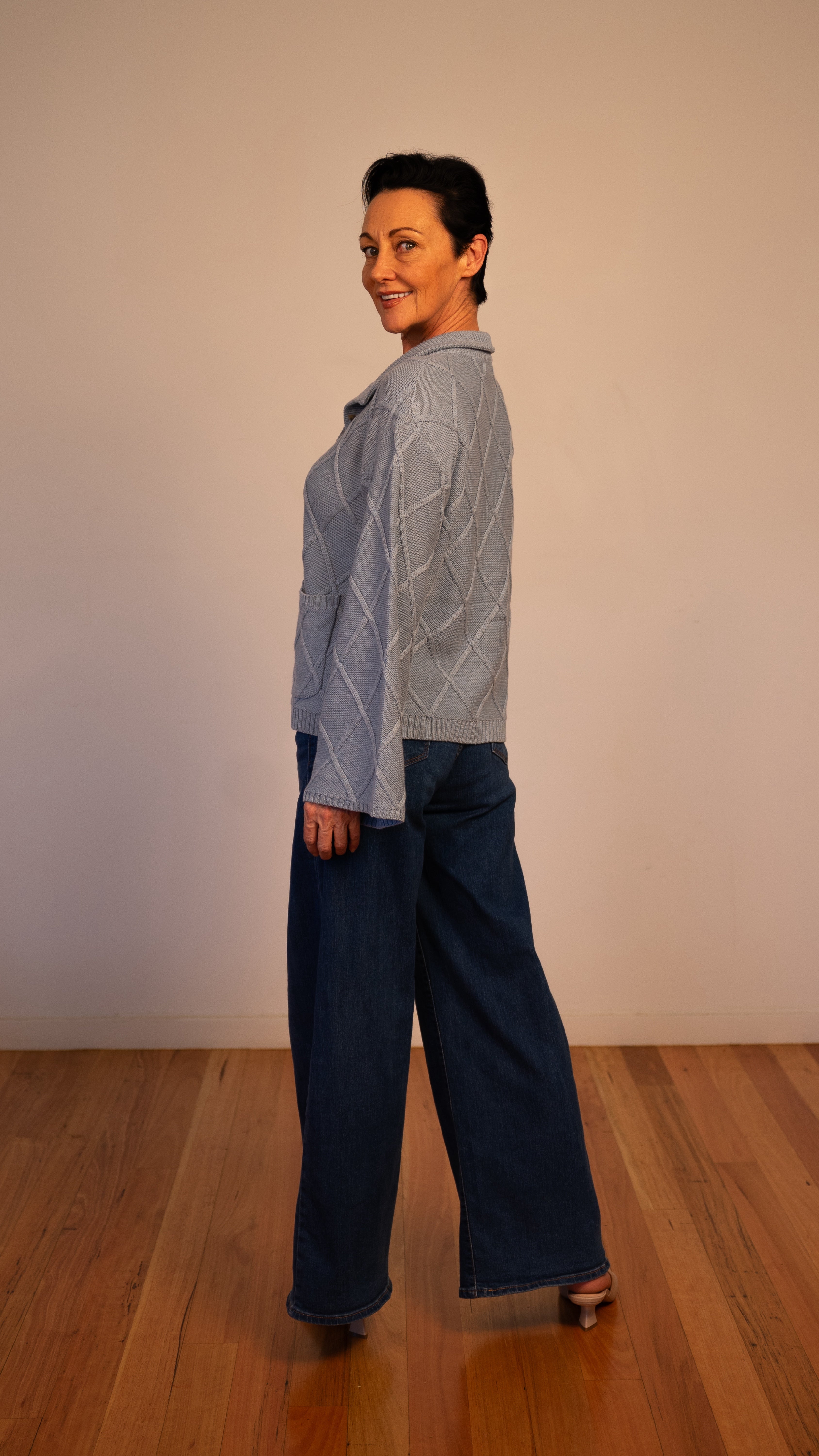 NEW Liora CARDIGAN in Lake 100% Cotton