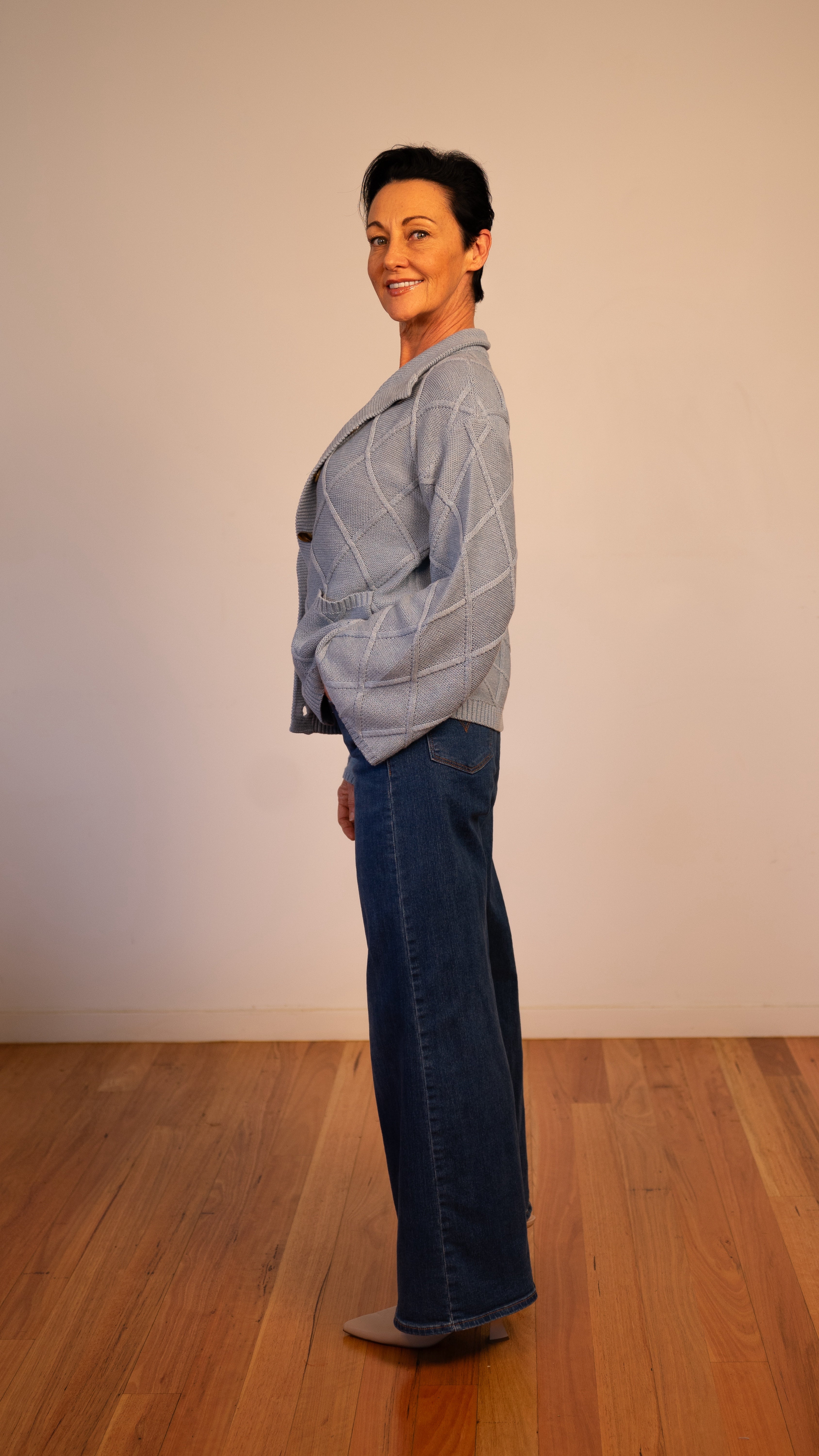 NEW Liora CARDIGAN in Lake 100% Cotton