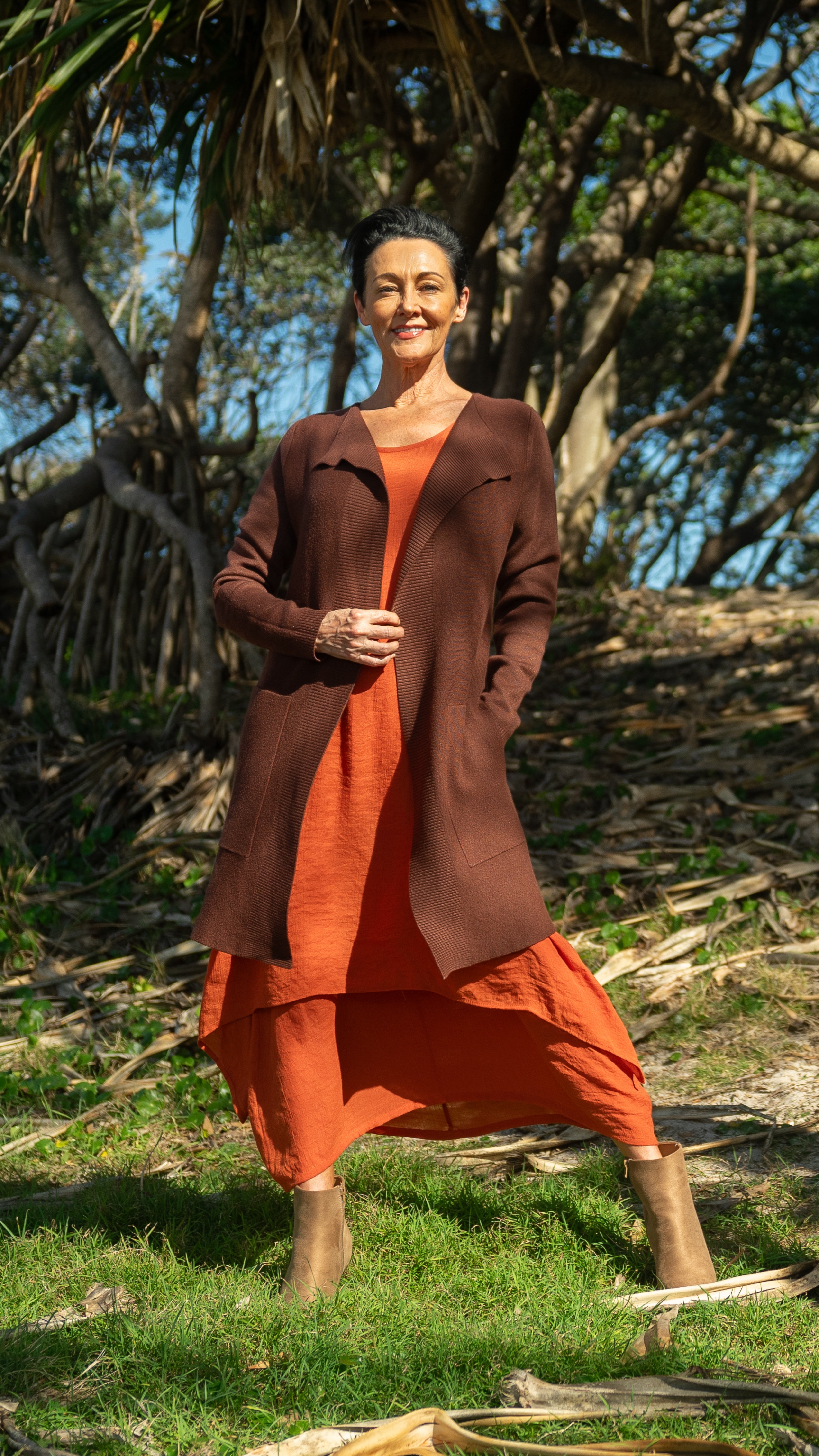 NEW Samira Cardigan in Mahogany