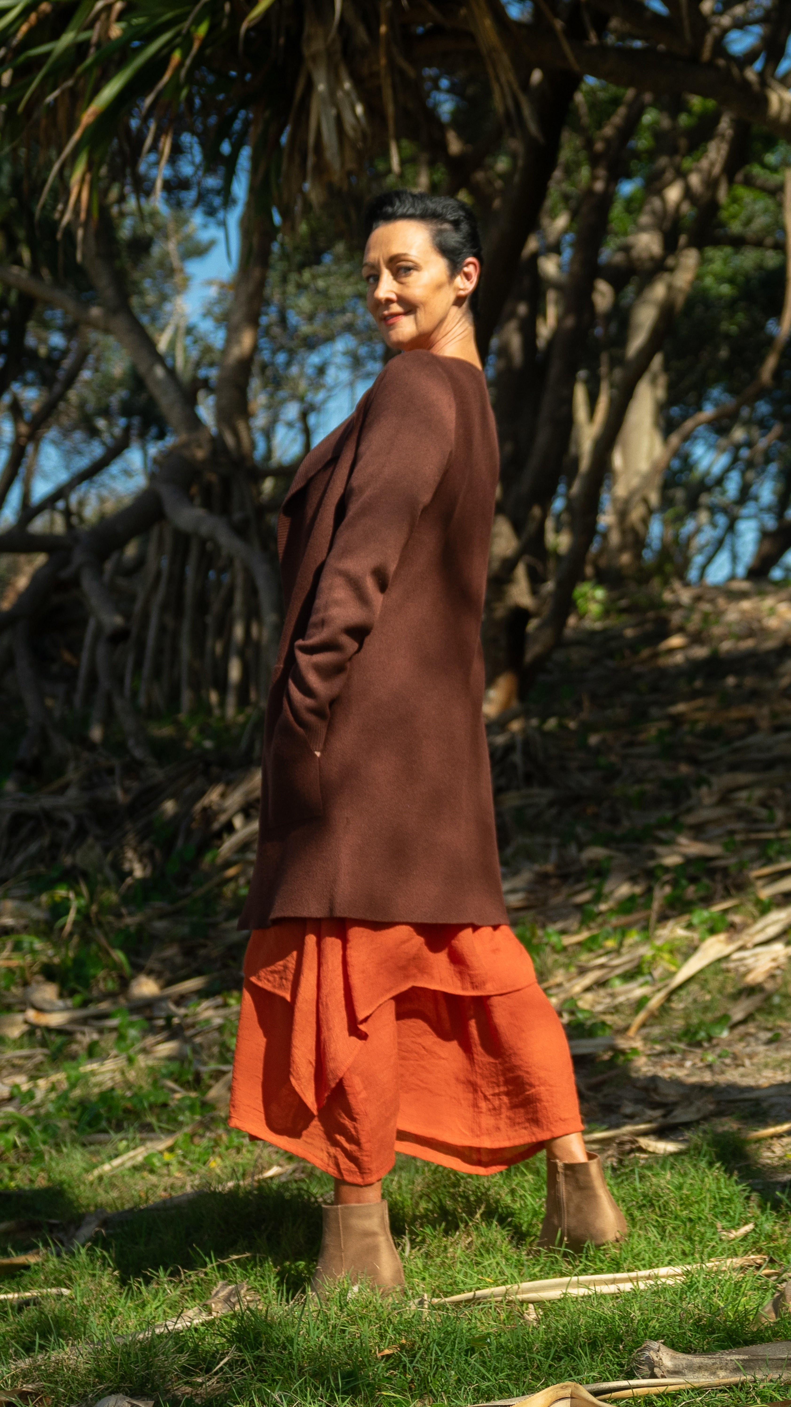 NEW Samira Cardigan in Mahogany