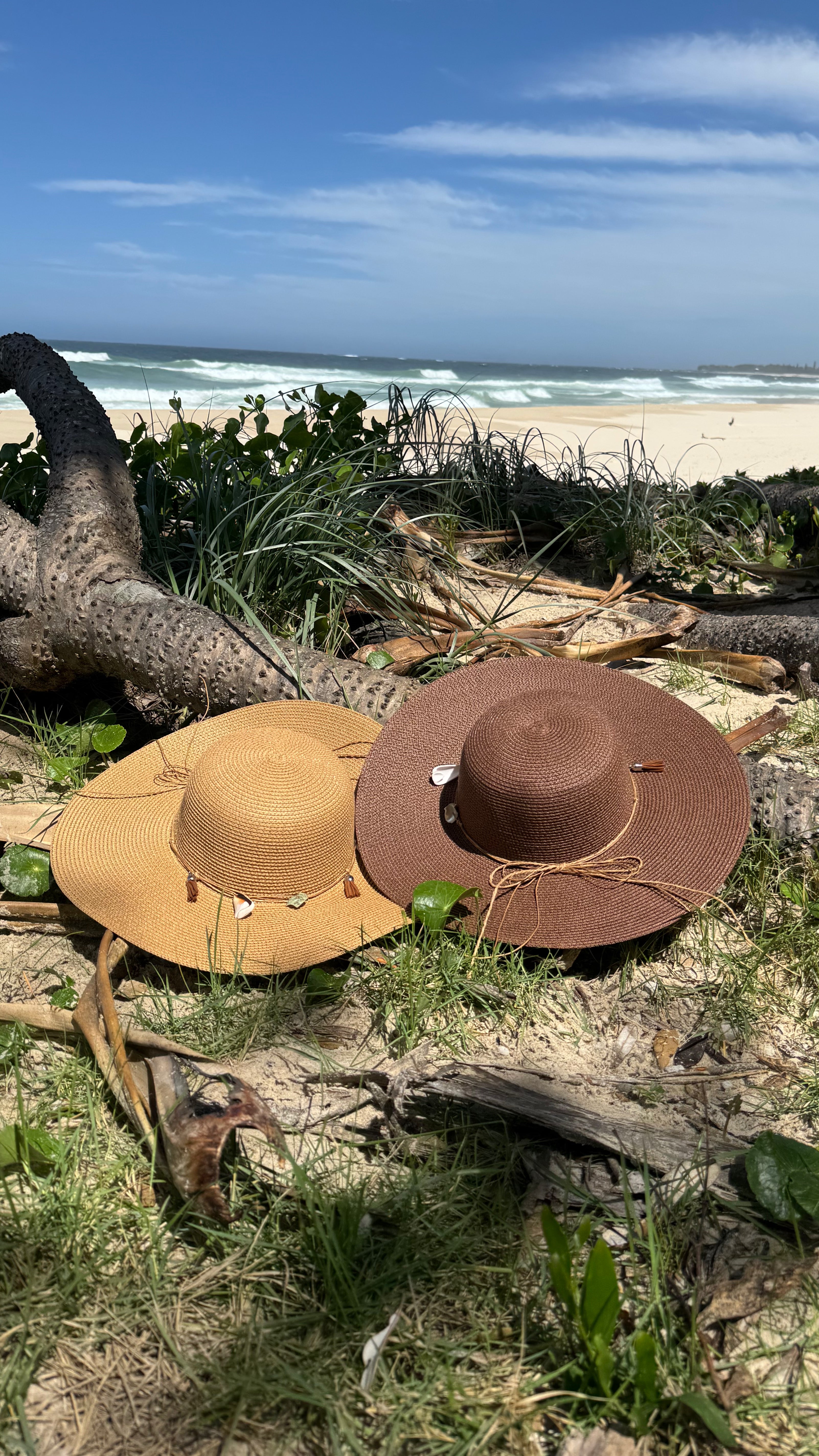 Sea Shell Hat NEW Seashell Hat Tan – White Amber Label