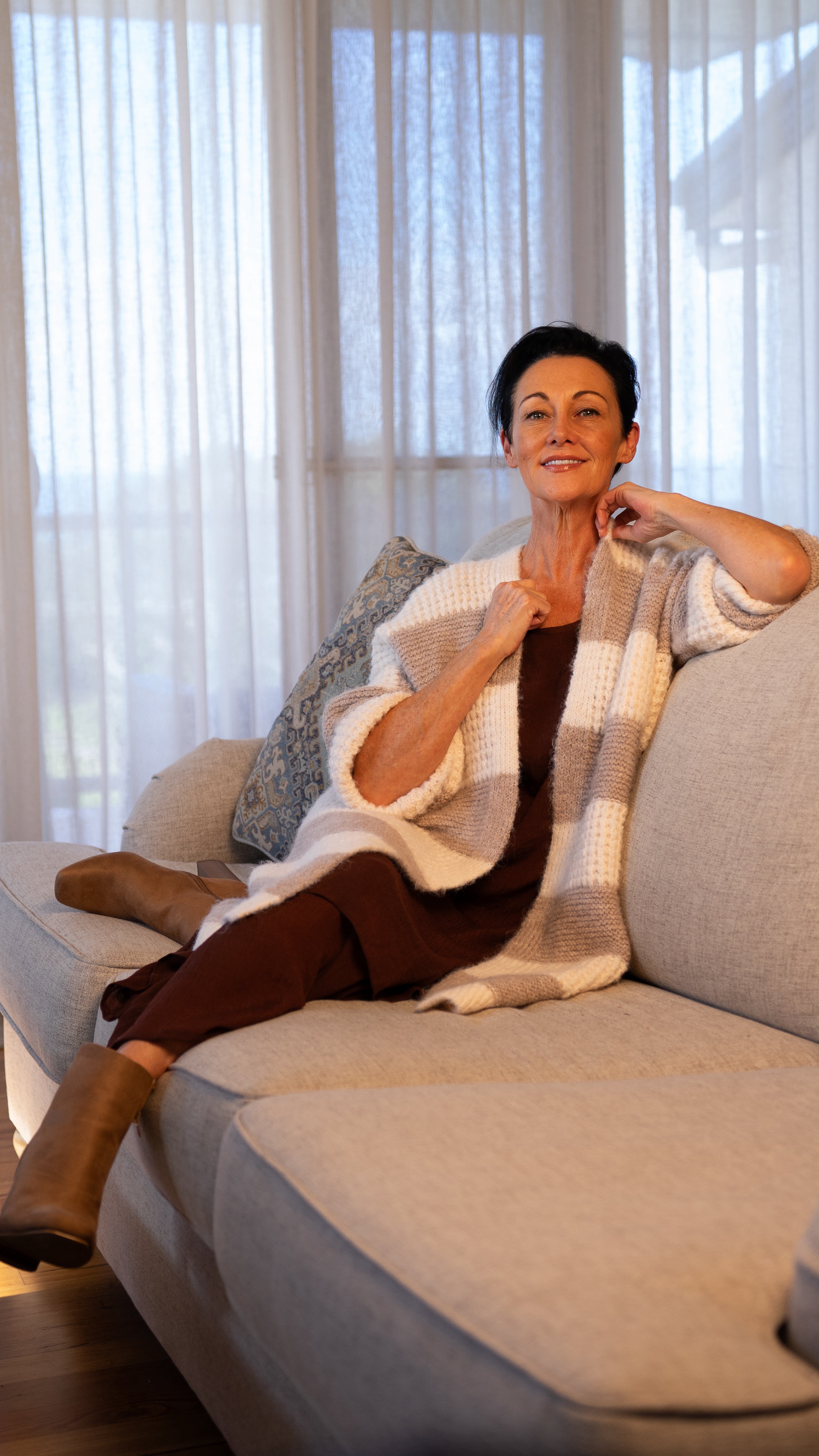 NEW Cosy Cardi - Cream &amp; Latte