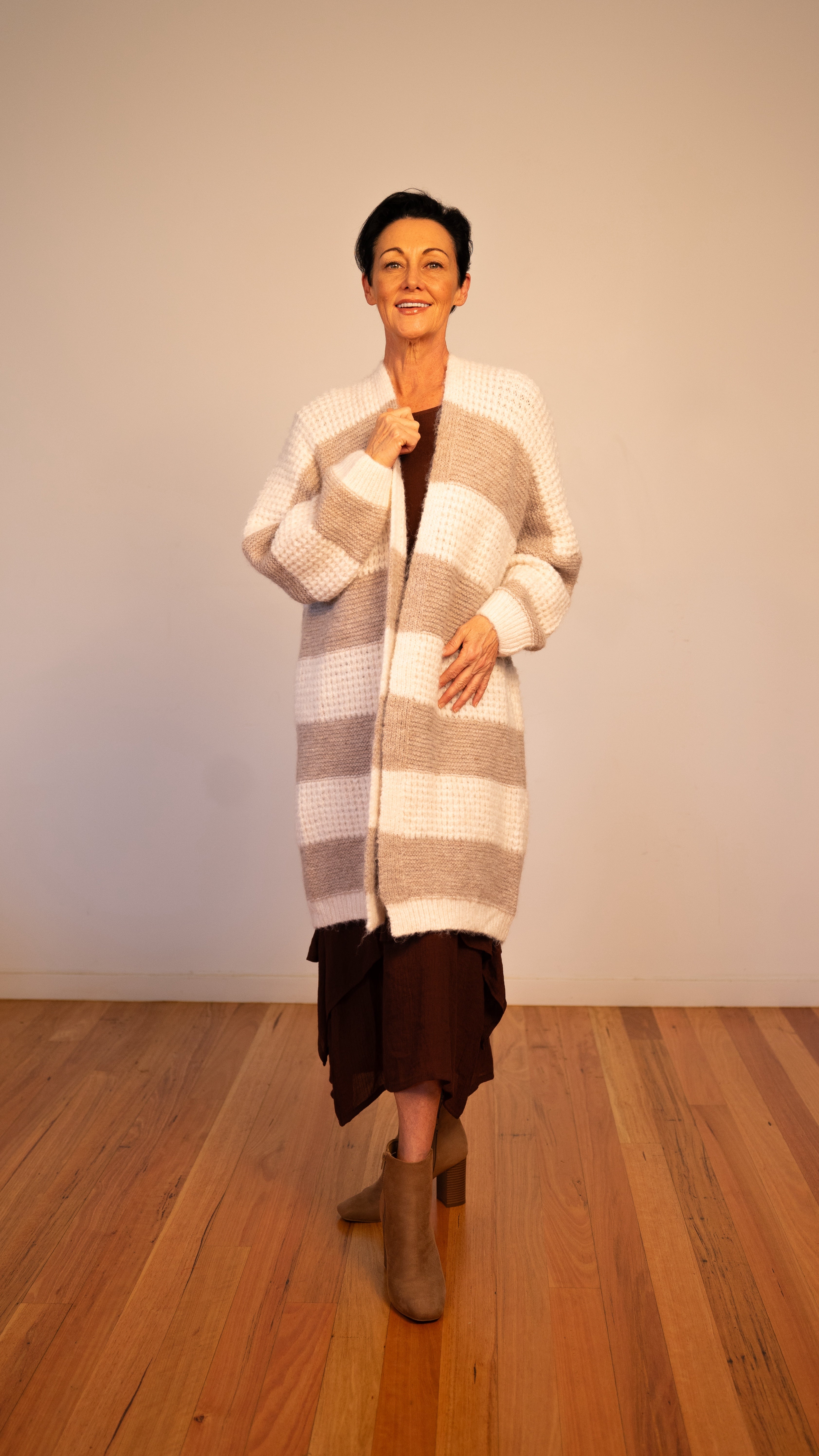 NEW Cosy Cardi - Cream &amp; Latte