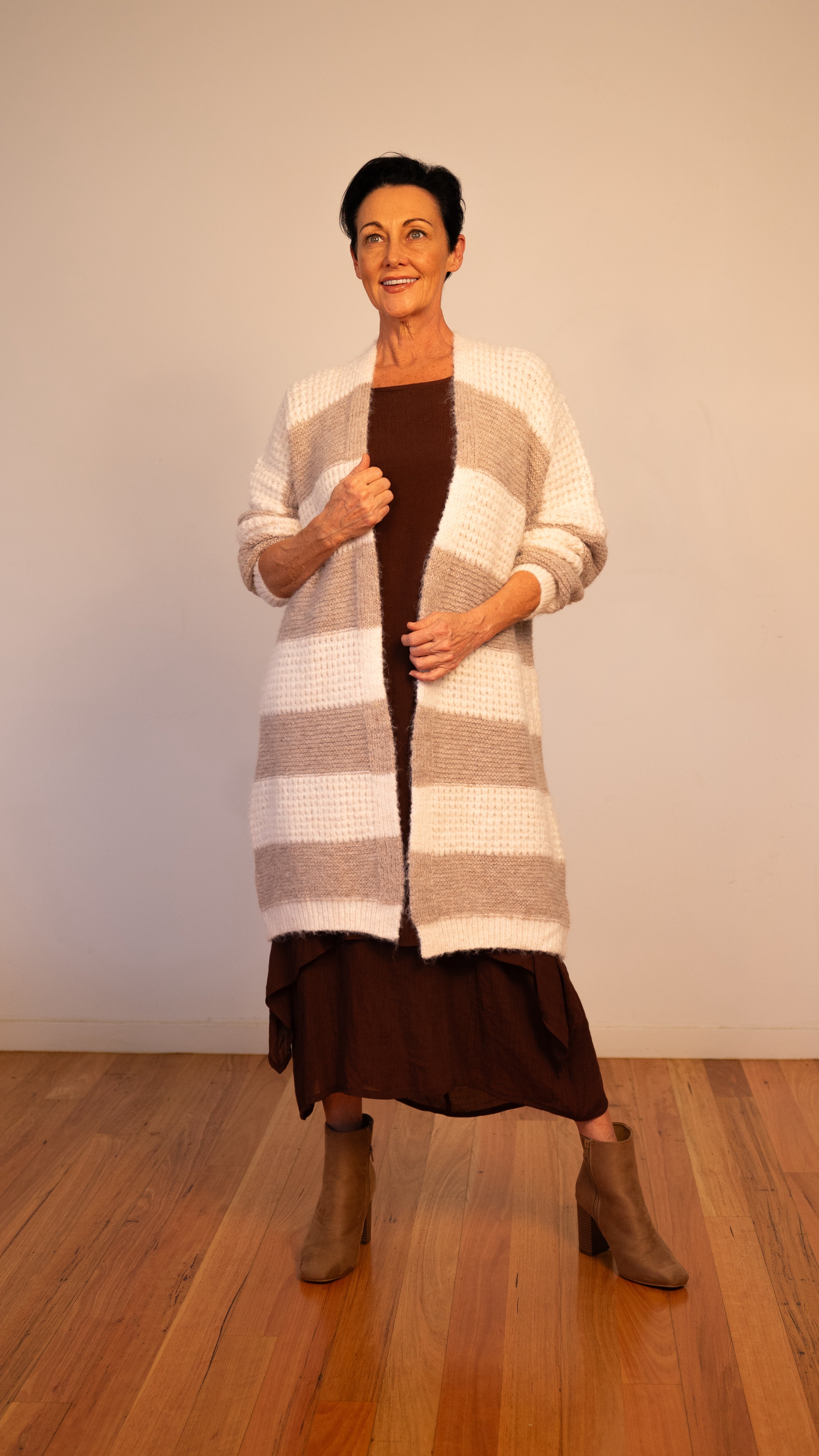NEW Cosy Cardi - Cream &amp; Latte