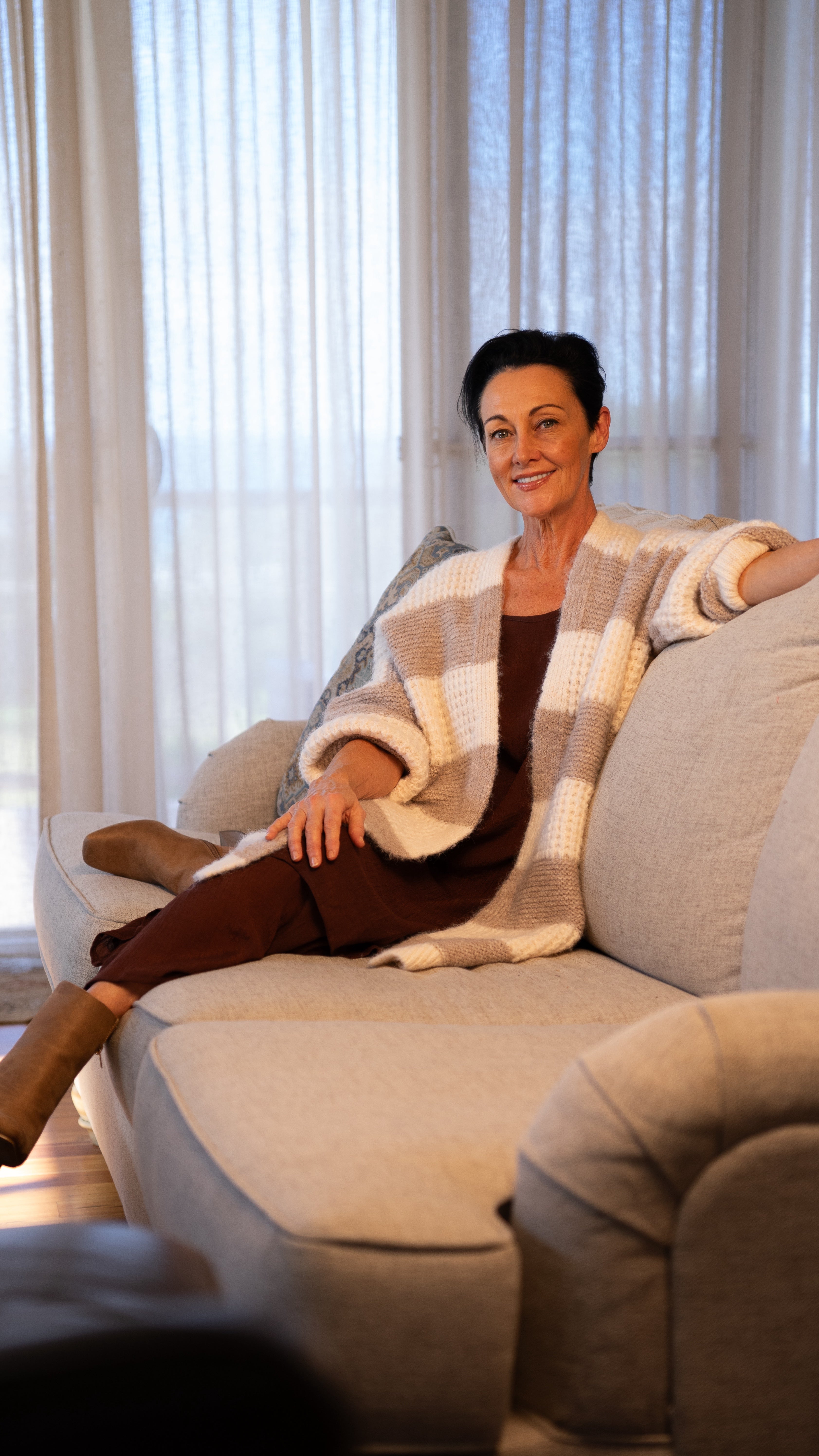 NEW Cosy Cardi - Cream &amp; Latte