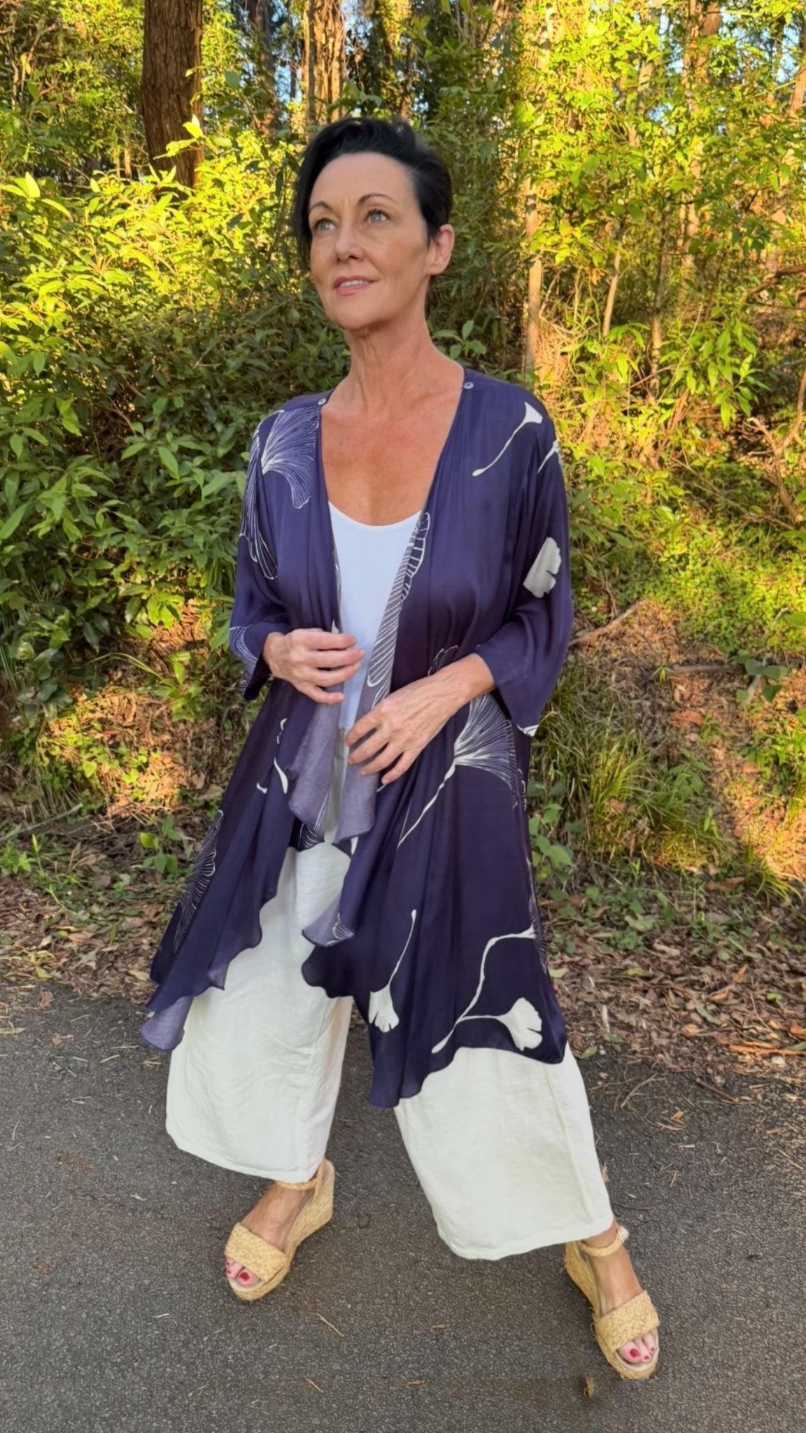 NEW Modal Satin INFINITY Jacket/Top in Gingko