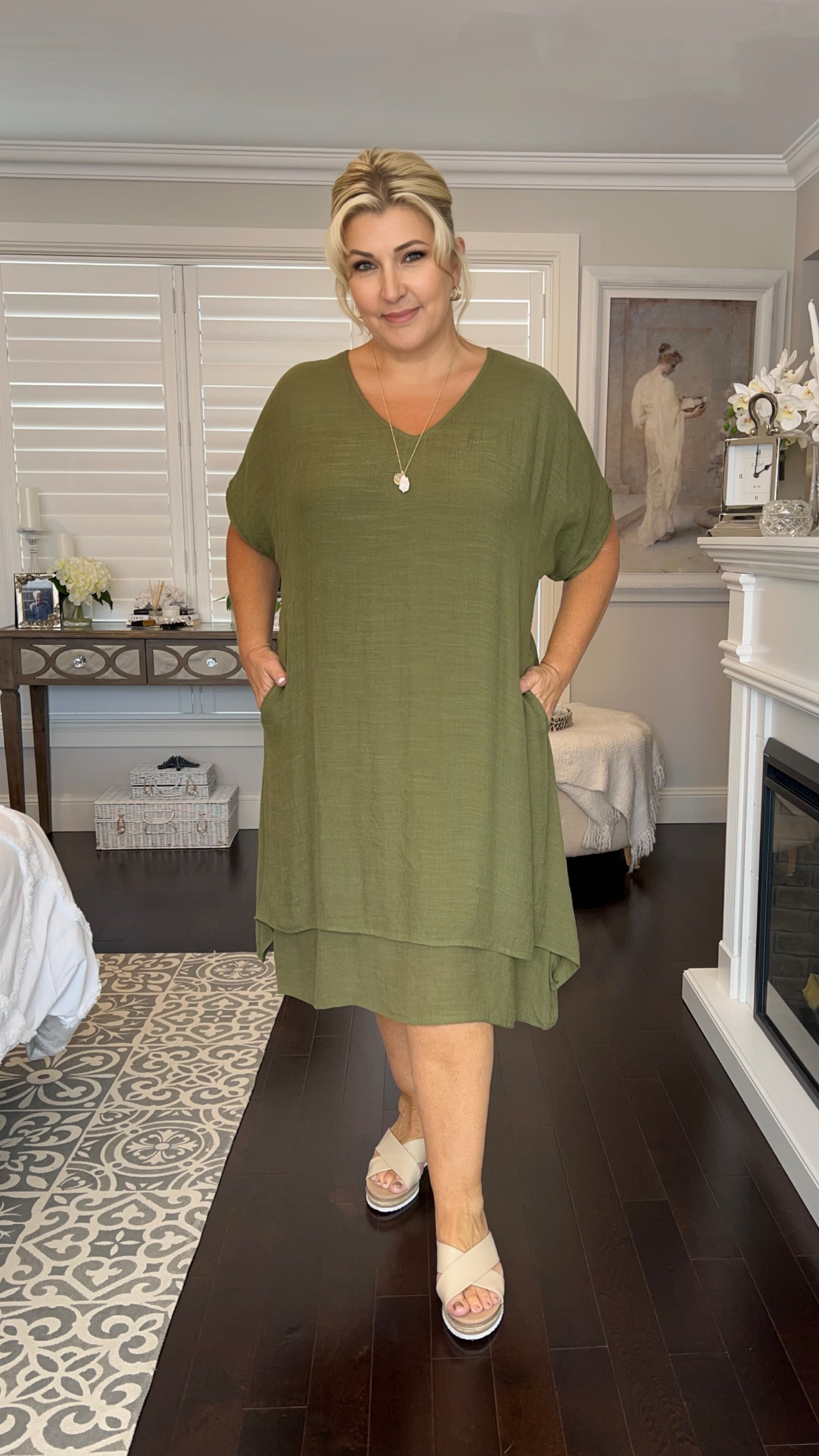 Chelsea Dress in Olive