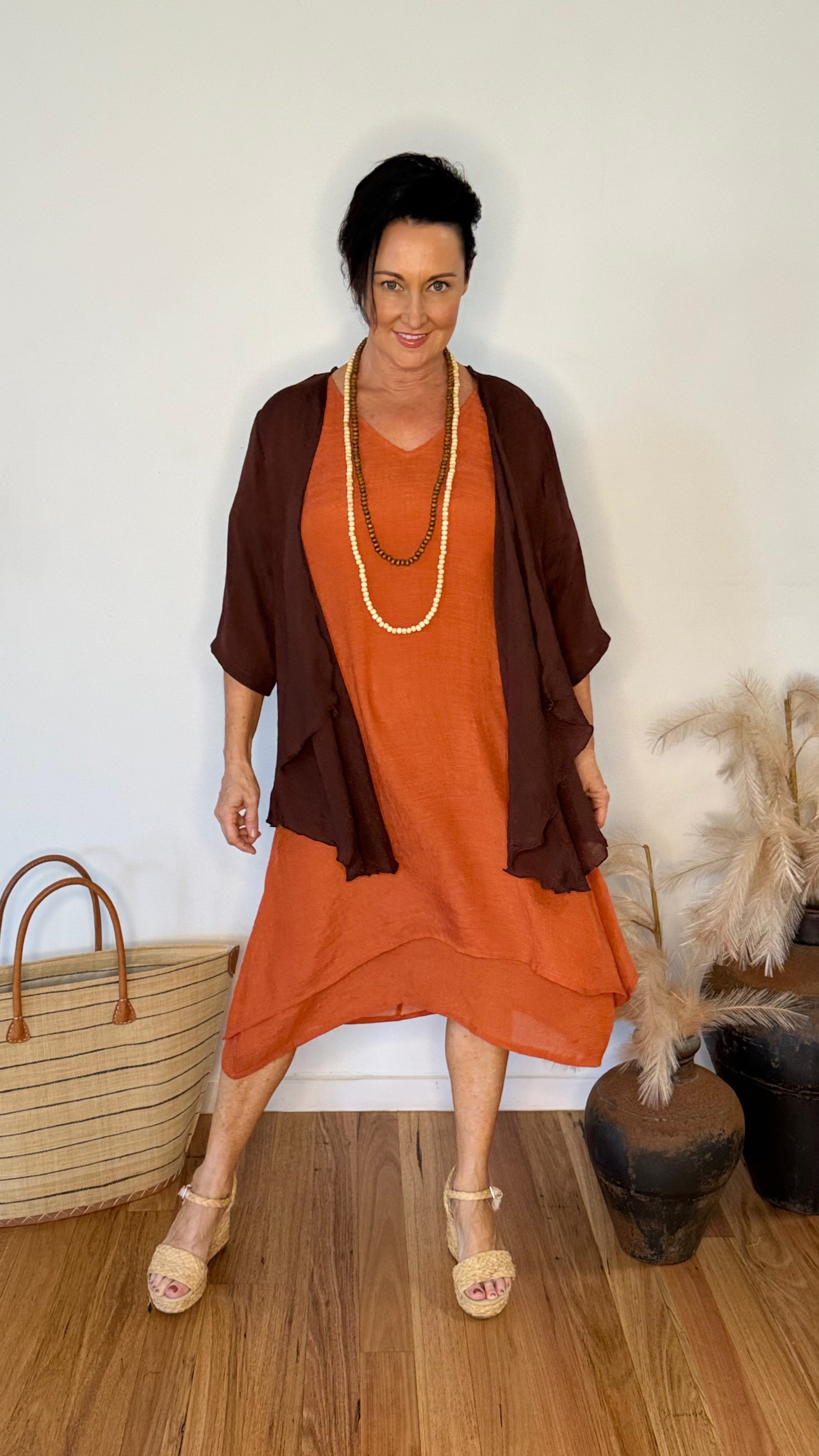 LAST CHANCE Chelsea Dress in RUST