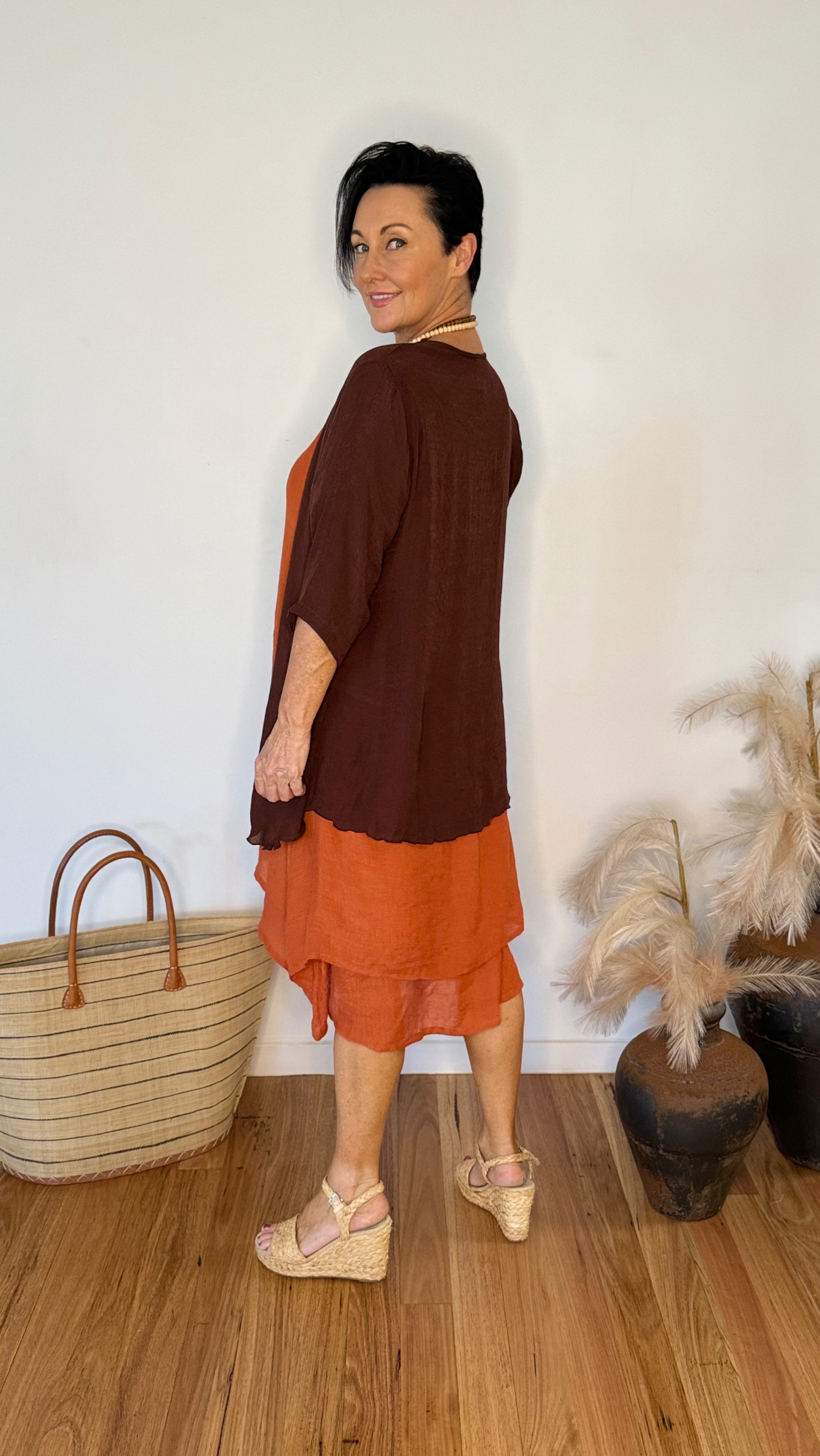 LAST CHANCE Chelsea Dress in RUST