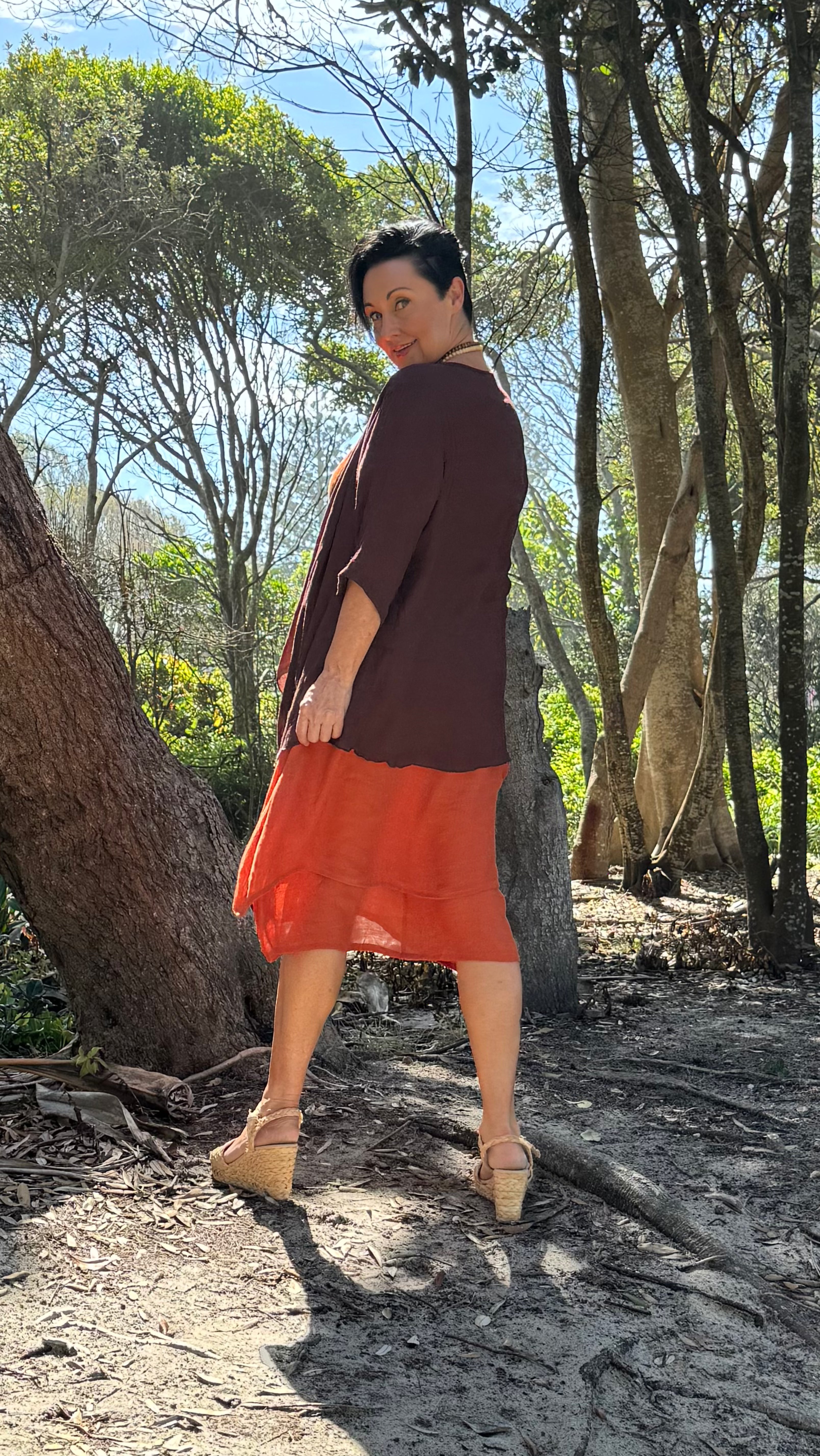 LAST CHANCE Chelsea Dress in RUST