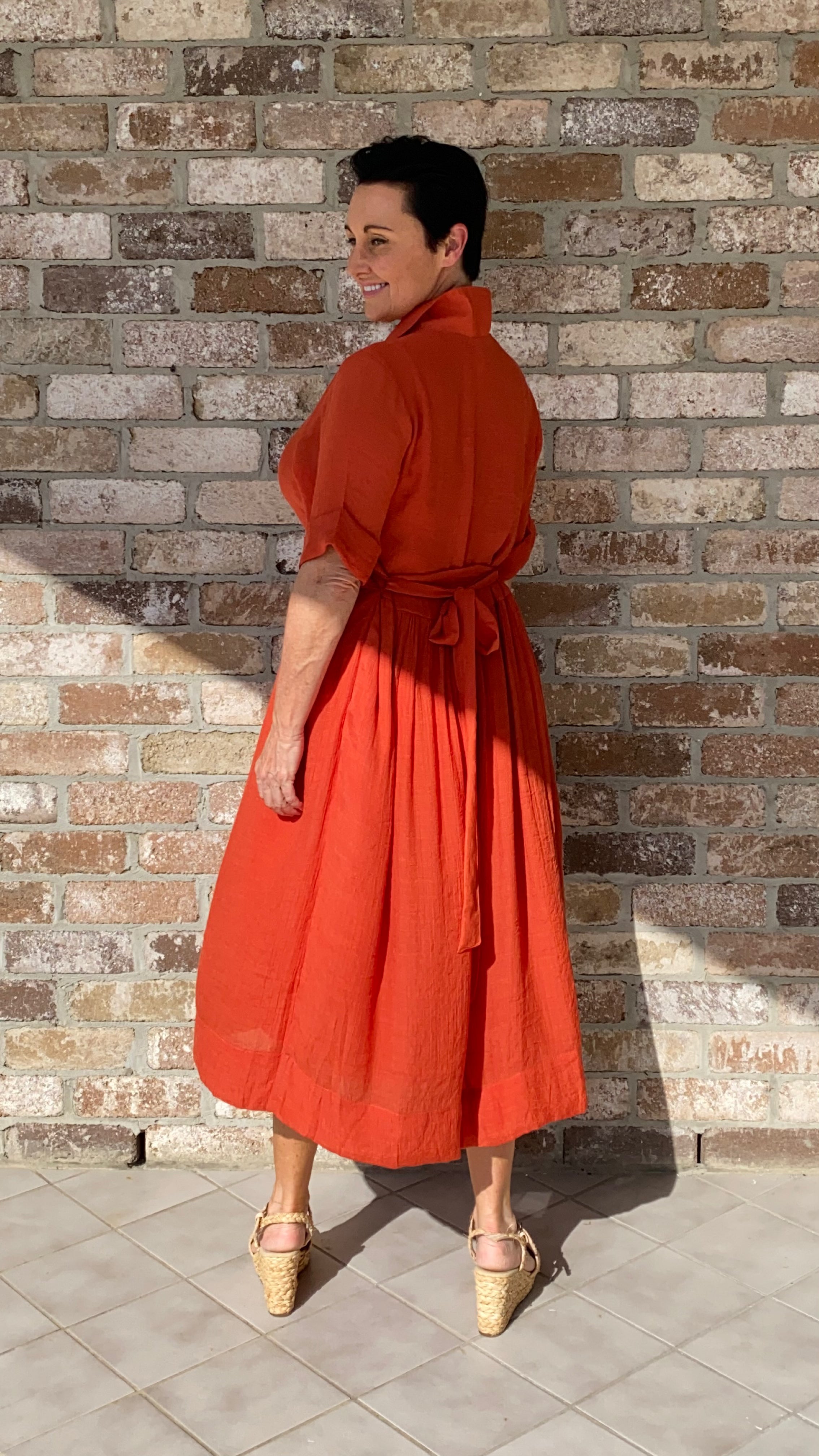 NEW Peggy Sue Dress In Rust White Amber Label new-peggy-sue-dress-in-rust-white-amber-label