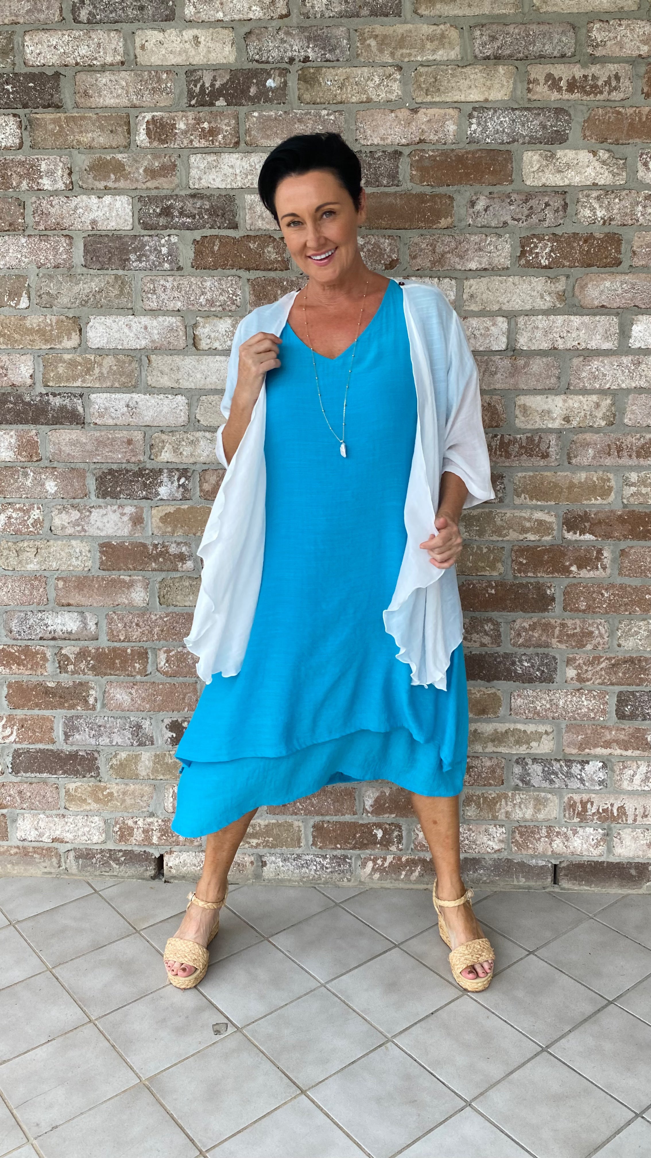 LAST CHANCE Chelsea Dress in Turquoise