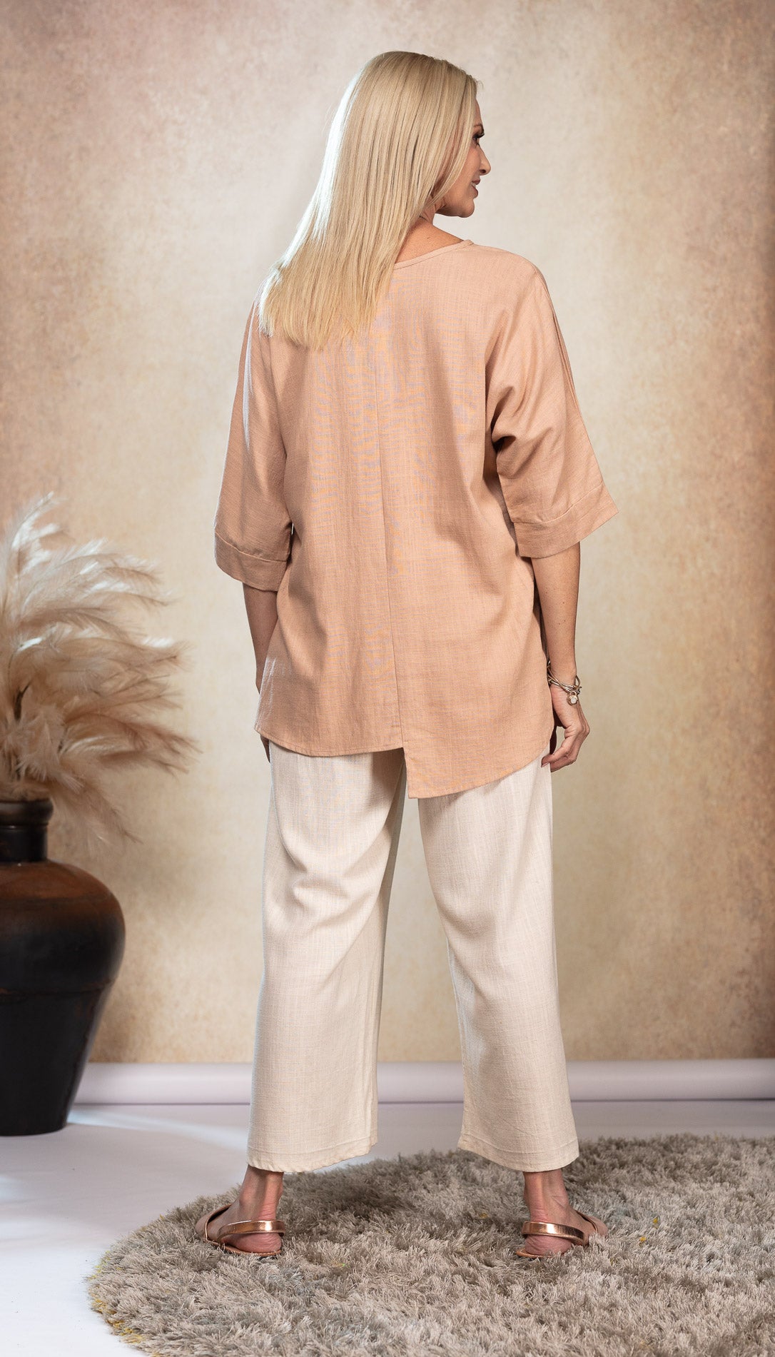 Geo Linen Top in Dusk freeshipping - White Amber the Label