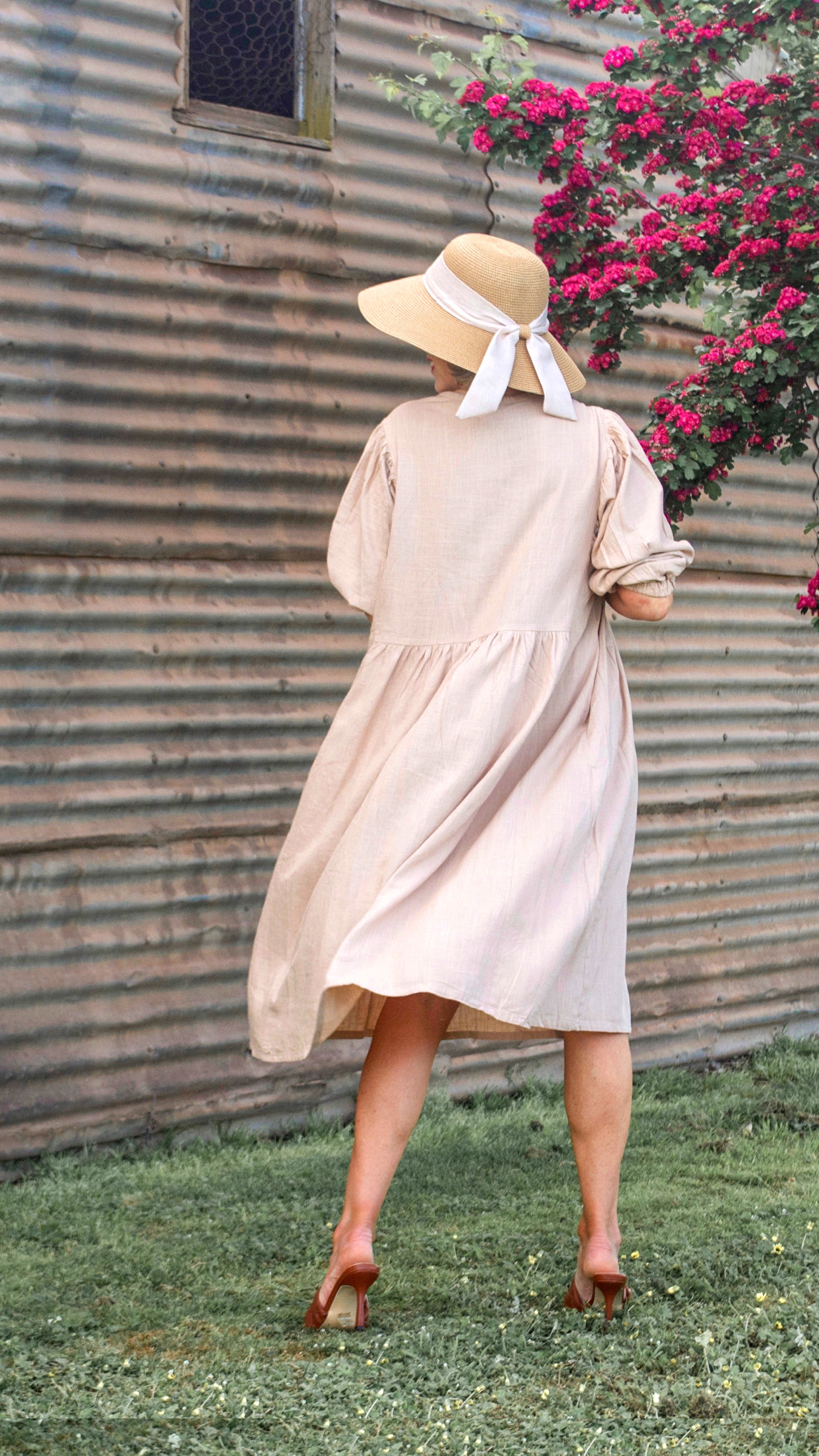 NEW Linen Faraway Dress in Dusk freeshipping - White Amber the Label