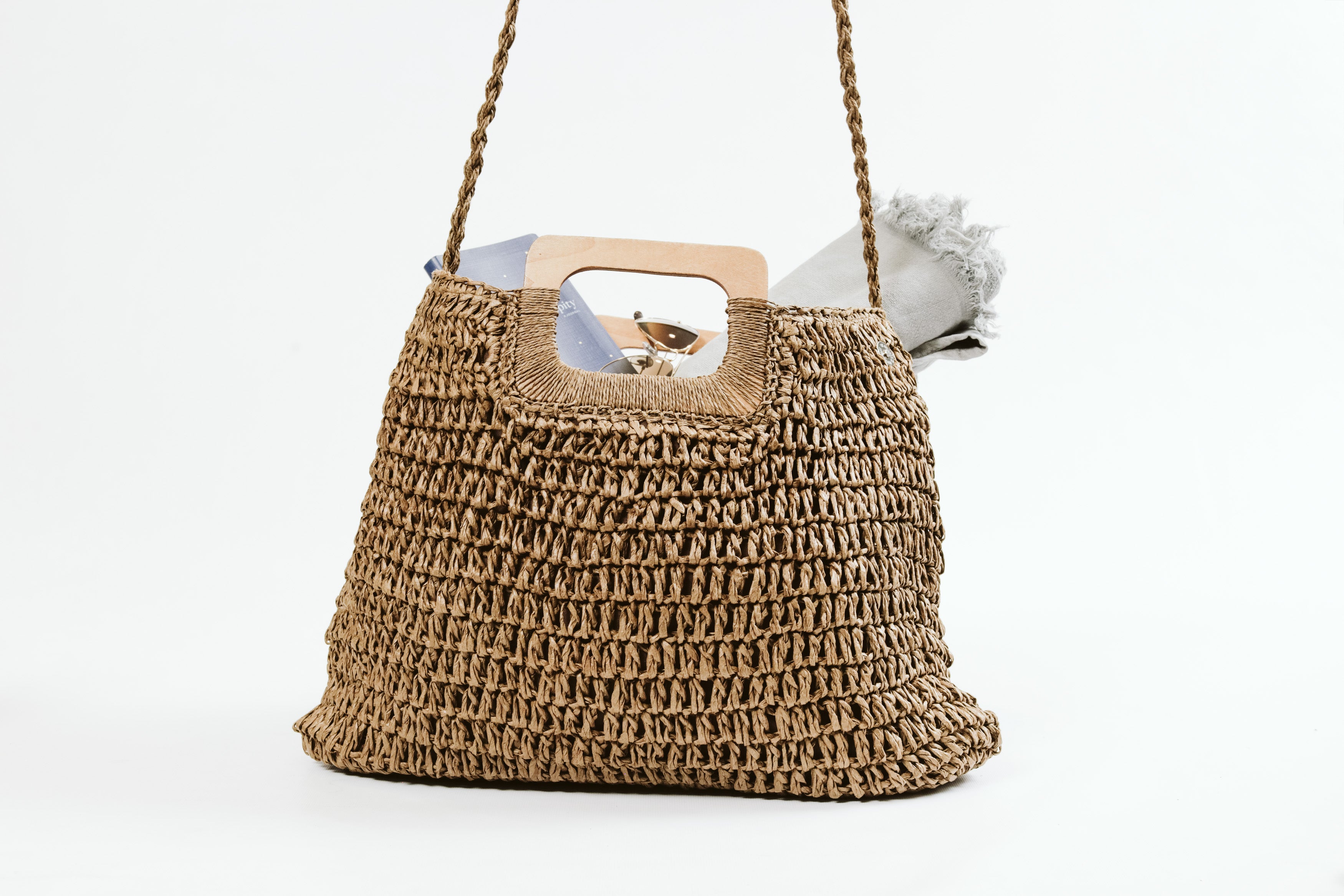 The Everyday Woven Bag Tan freeshipping - White Amber the Label