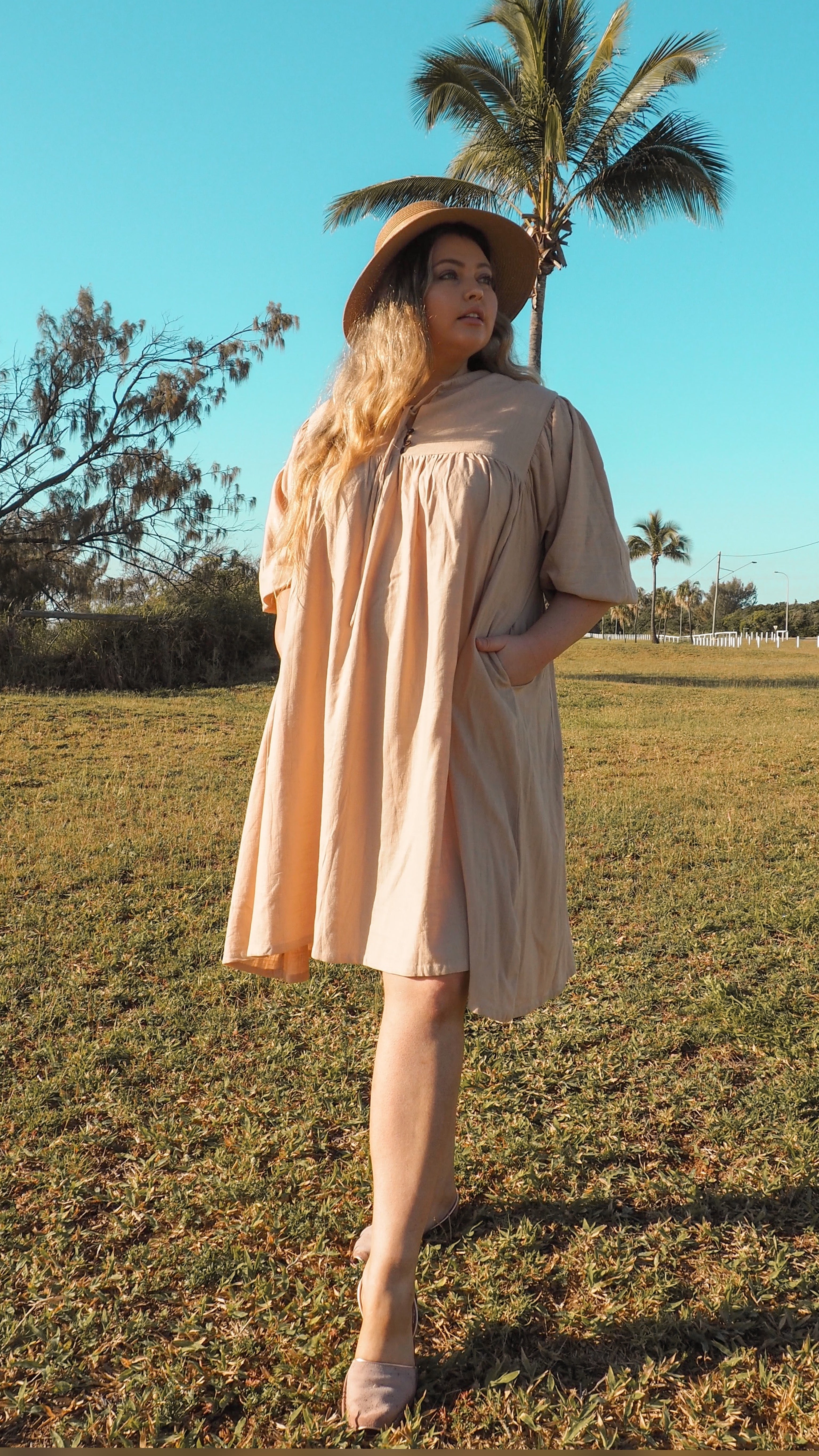NEW Linen Faraway Dress in Dusk freeshipping - White Amber the Label