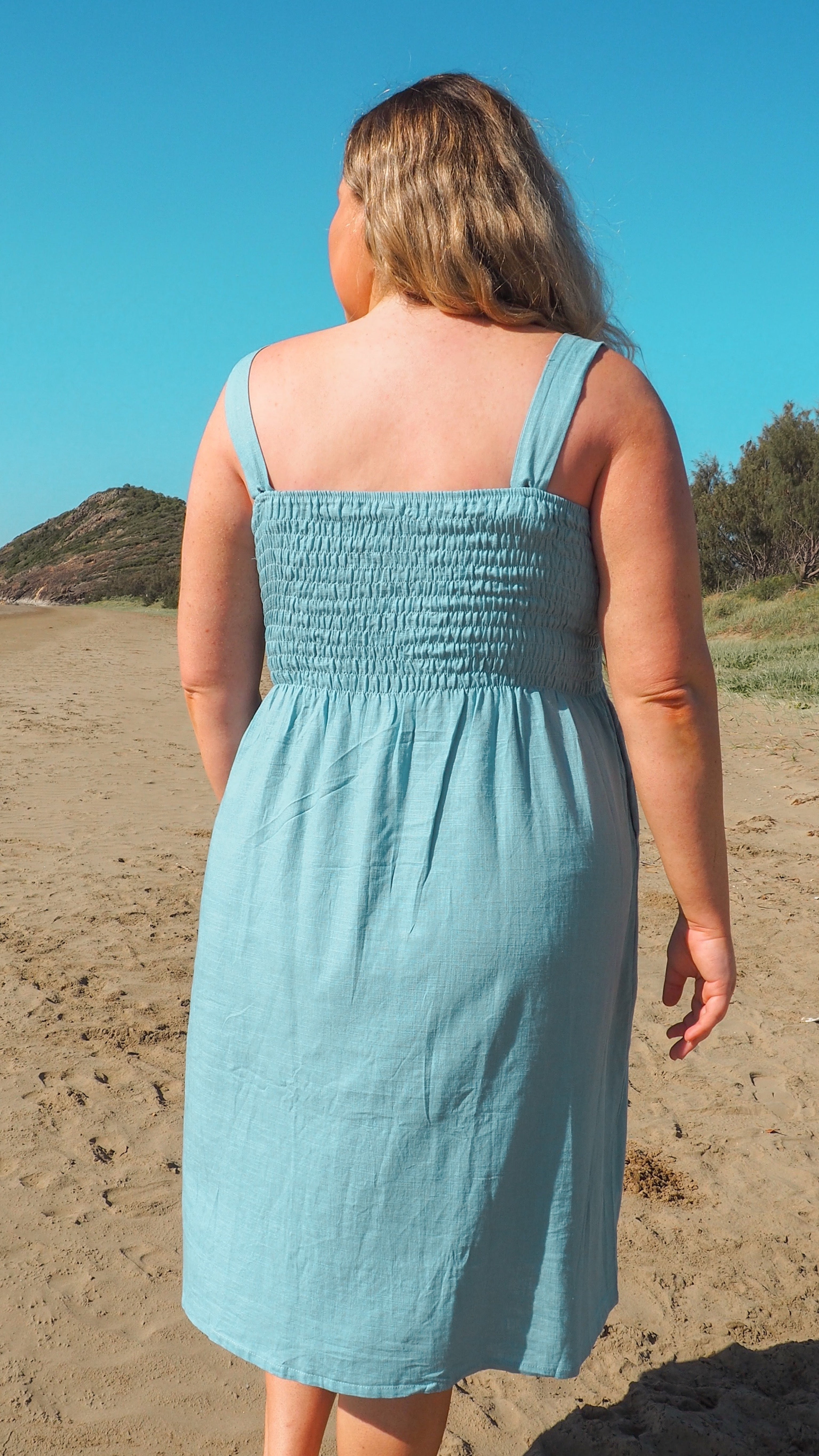 NEW Linen Skirt/Dress in Sky freeshipping - White Amber the Label