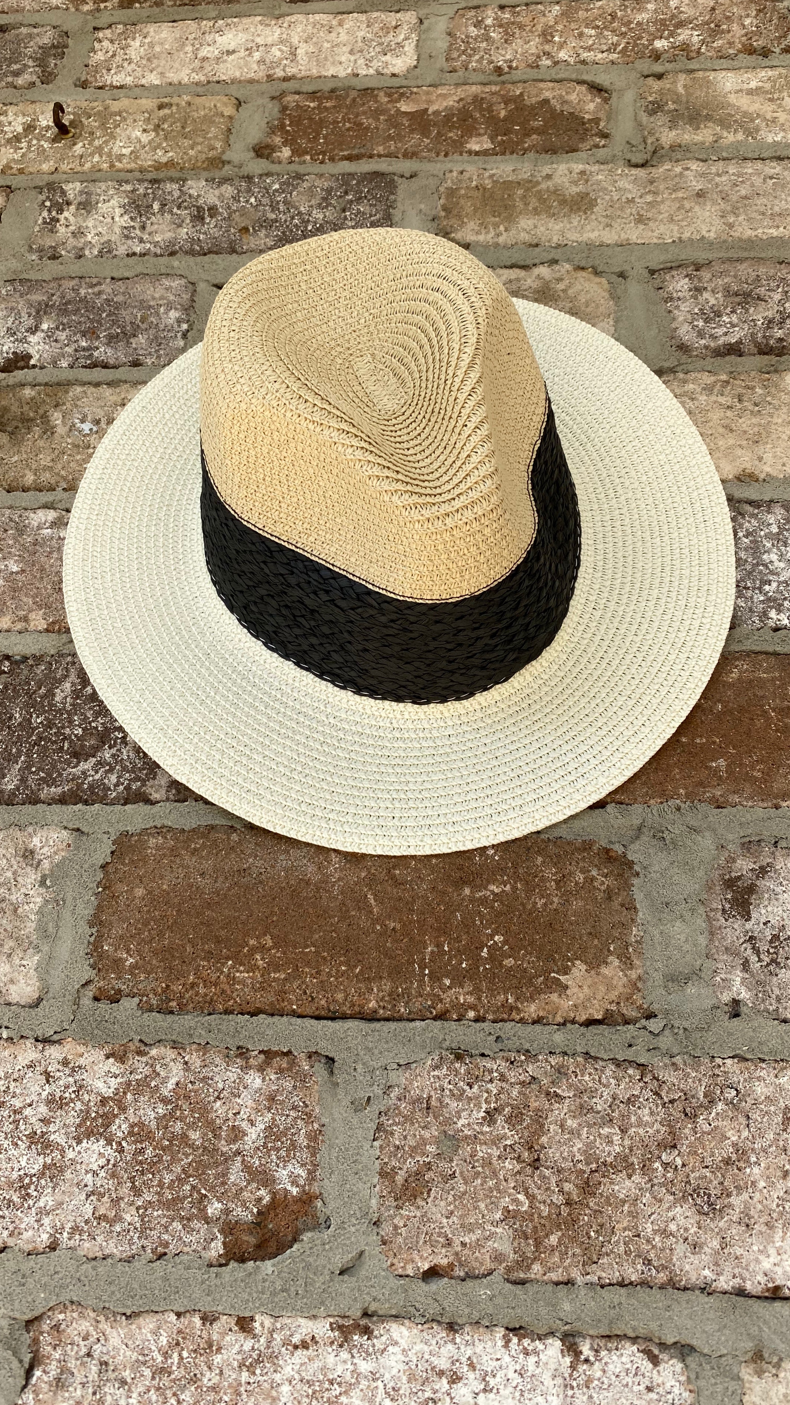 NEW Panama Hat BLACK Band freeshipping - White Amber the Label