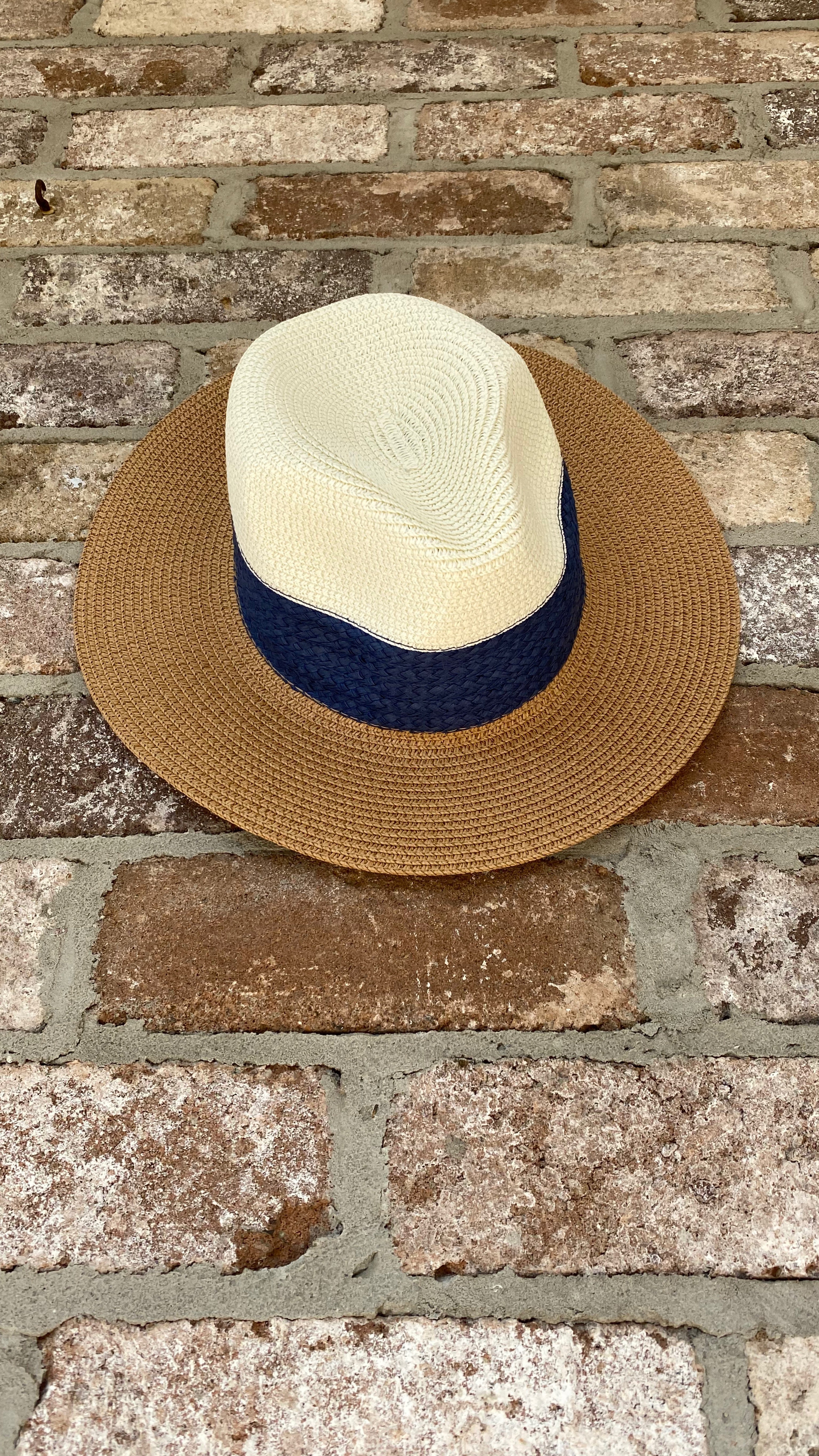 NEW Panama Hat NAVY Band freeshipping - White Amber the Label