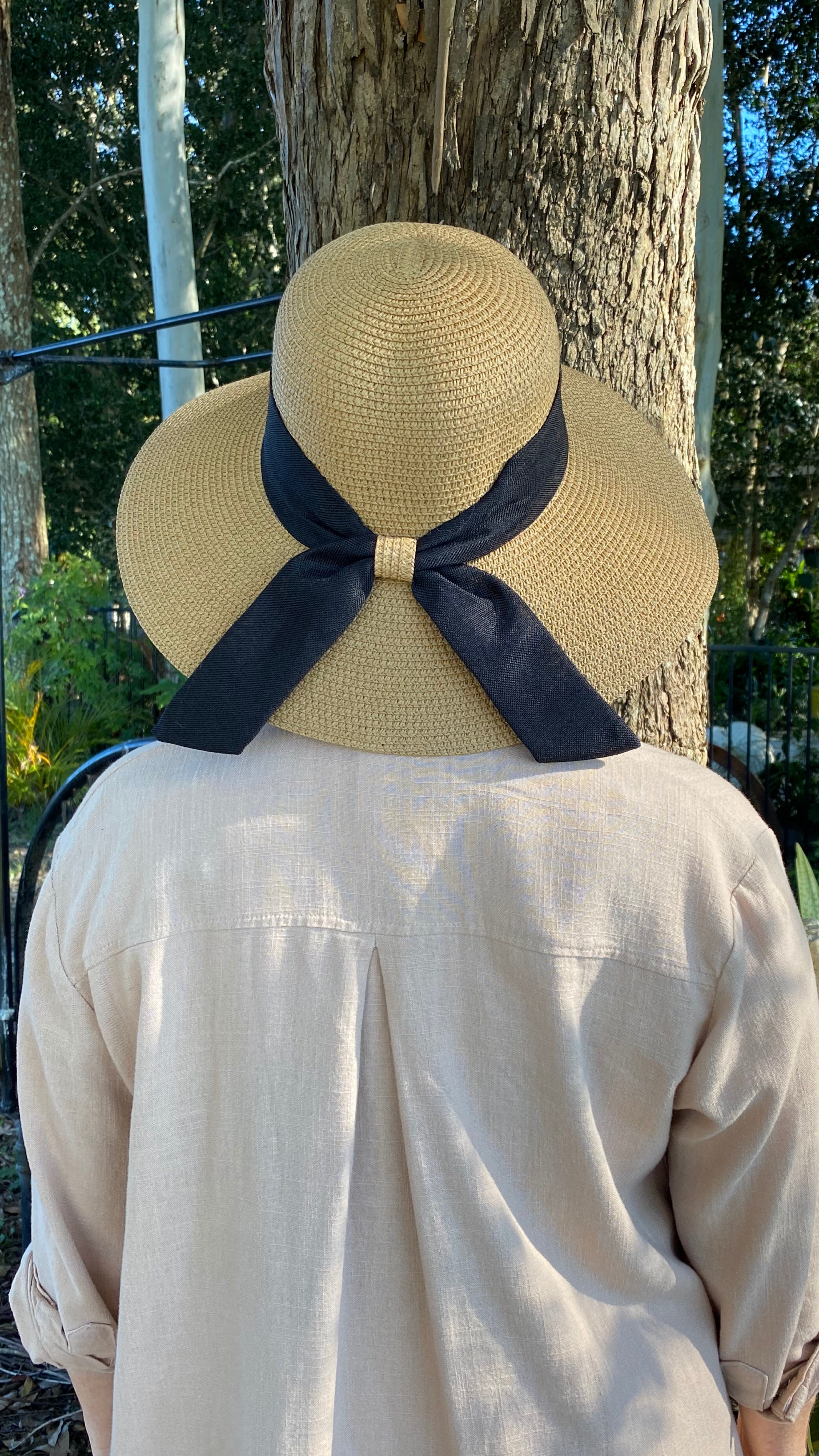 Bow Hat - Black Sash freeshipping - White Amber the Label