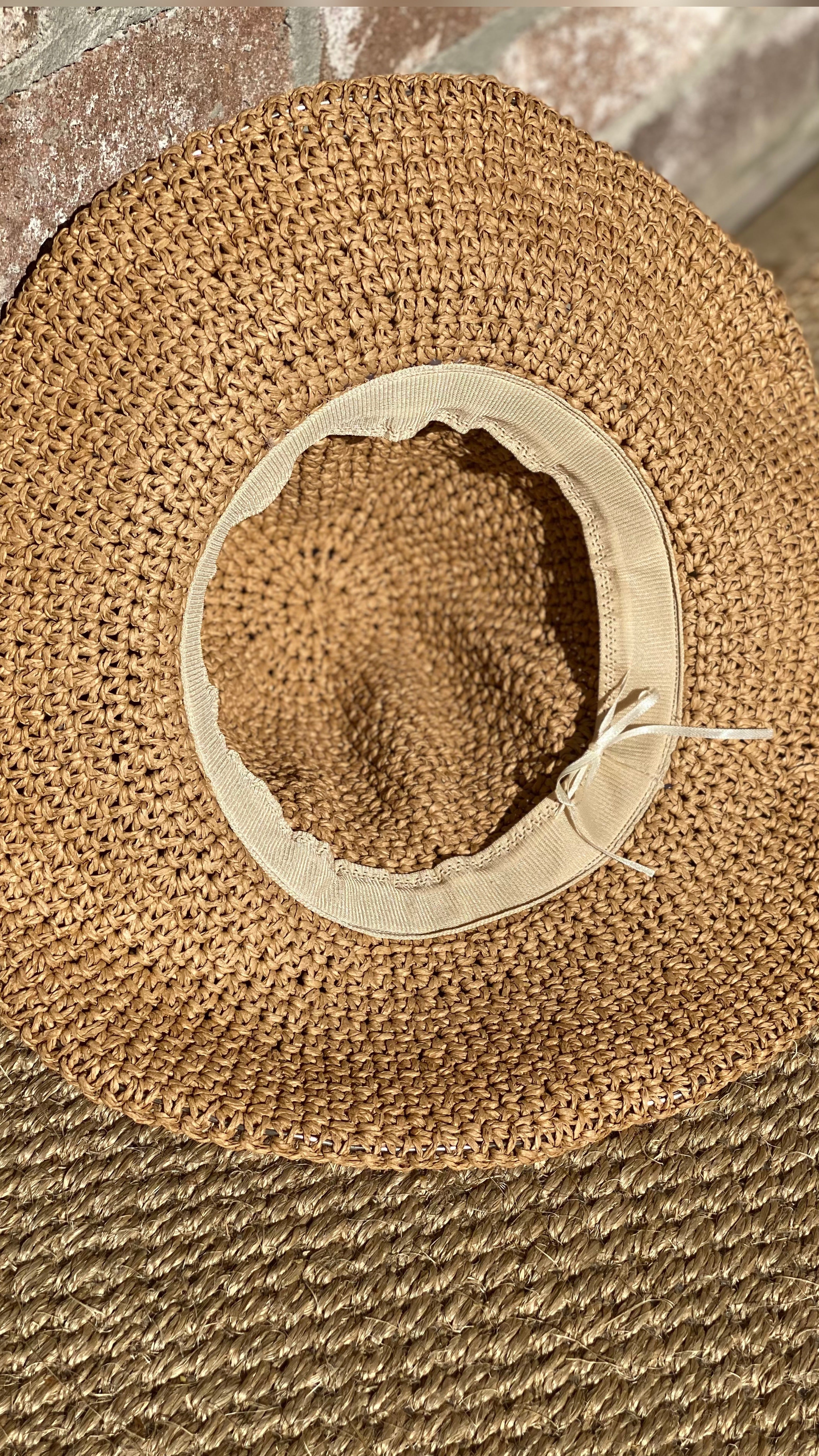 Raffia Crochet Hat - Tan freeshipping - White Amber the Label