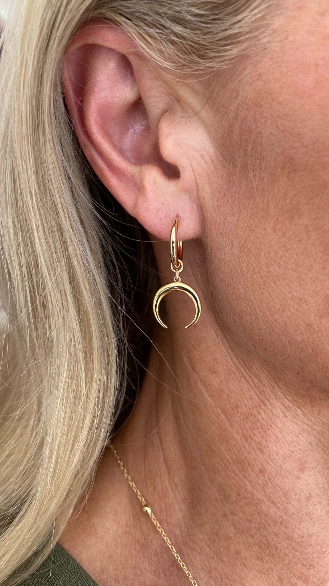 NEW Crescent Moon Hoop Earrings